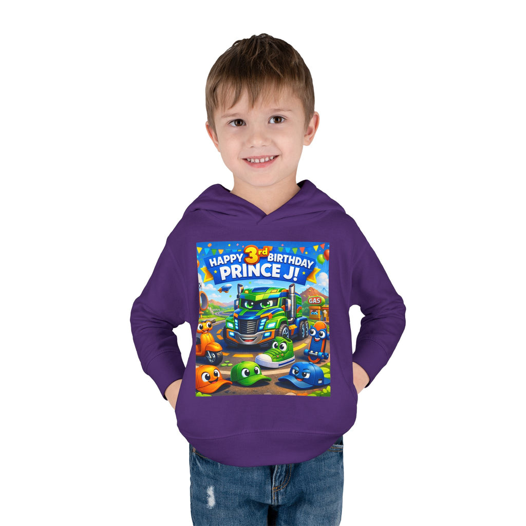 Toddler Hoodie — Colorful Birthday Truck & Candy Party Kids Pullover