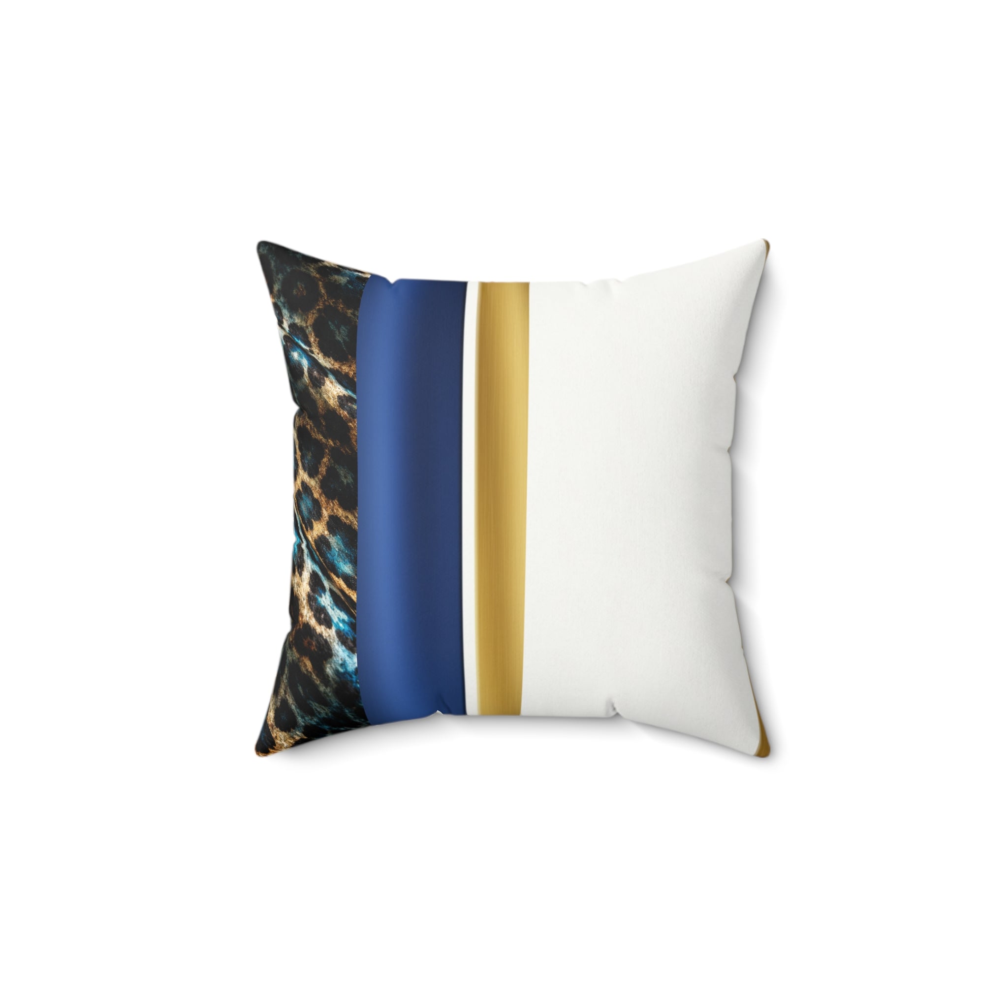 Leopard & Metallic Stripe Faux Suede Pillow