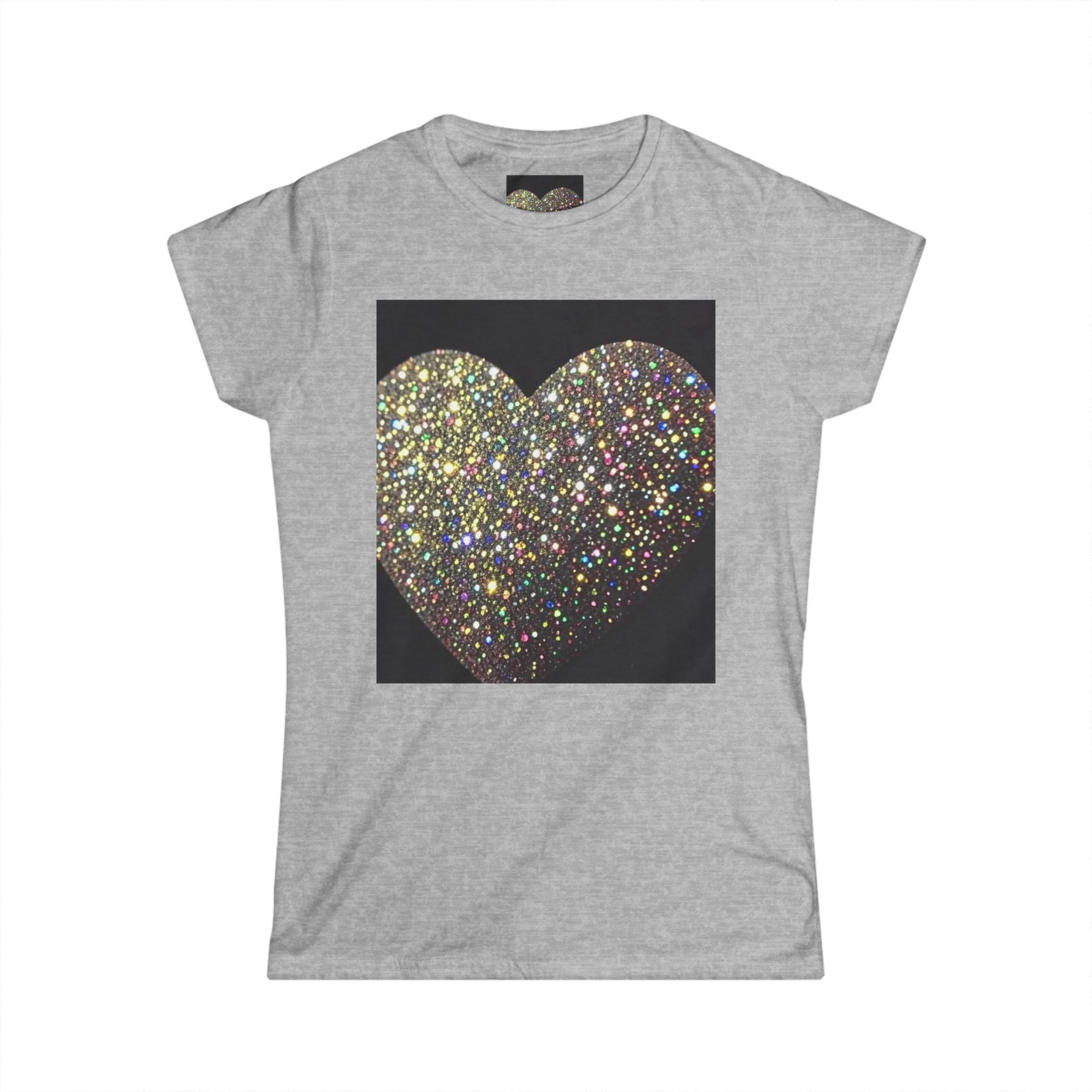 Glitter Heart Tee — Sparkling Sequin Heart Graphic Women's T-Shirt