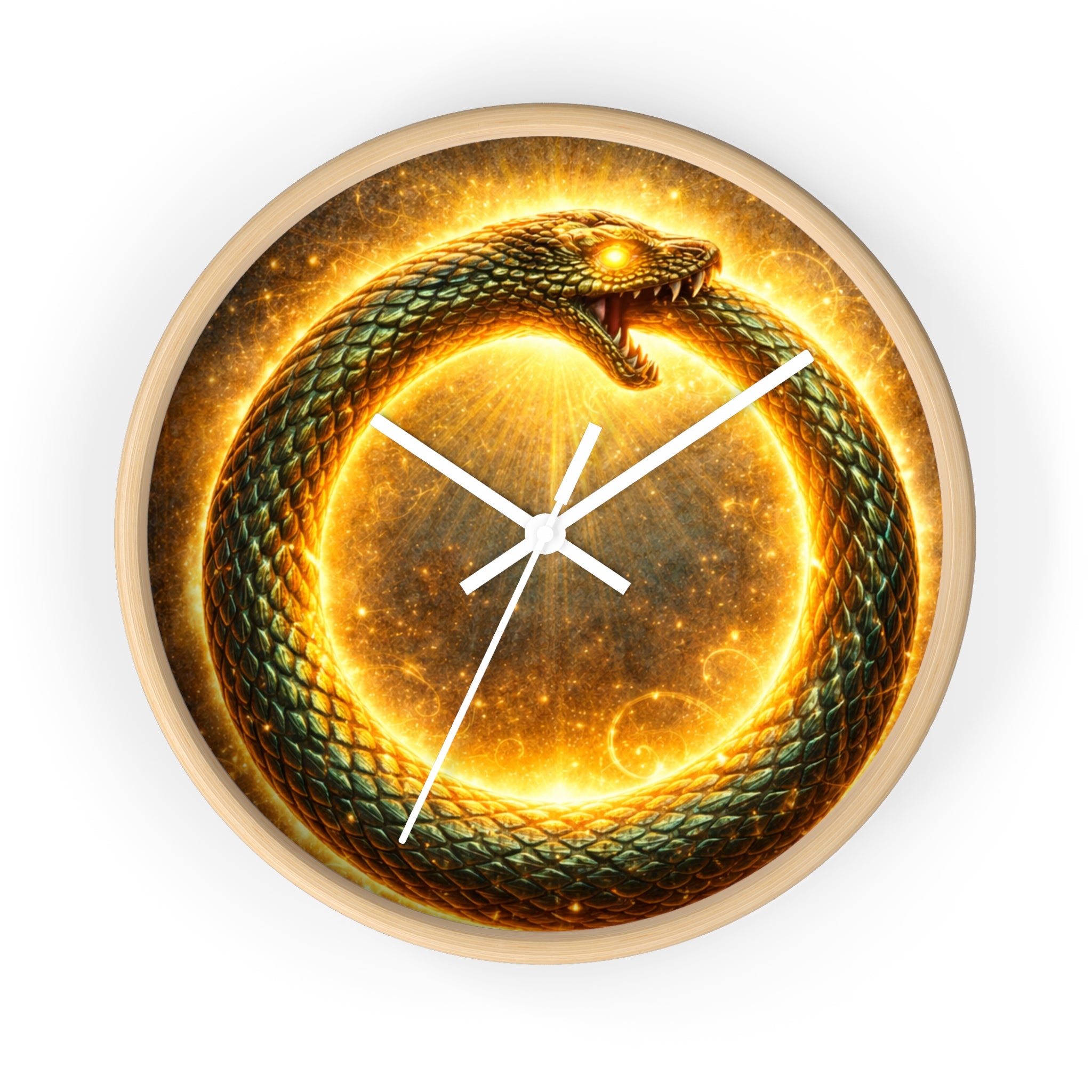 Ouroboros Sun Wall Clock — Mythic Serpent Timepiece