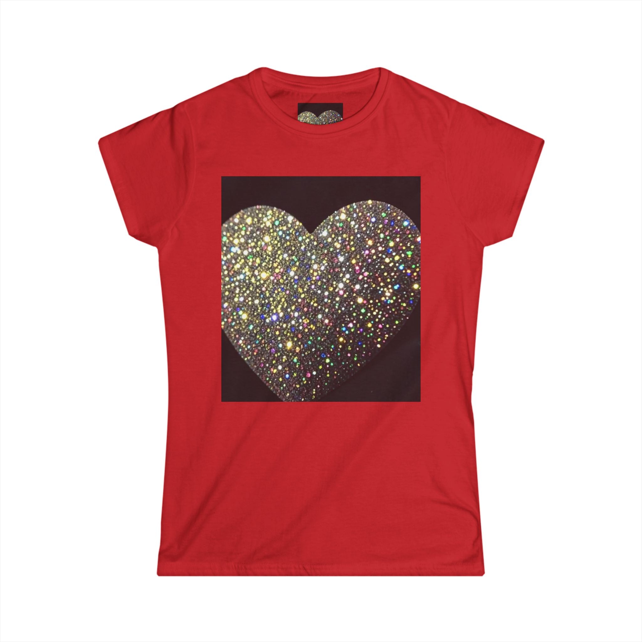 Glitter Heart Tee — Sparkling Sequin Heart Graphic Women's T-Shirt