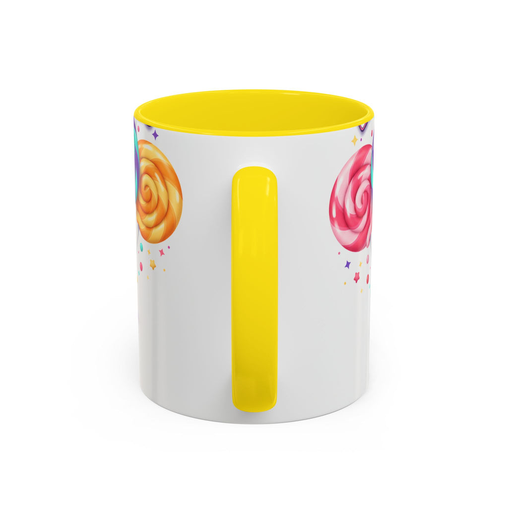 Lollipop Candy Coffee Mug — Colorful Swirl Sweets Accent Mug (11/15oz)