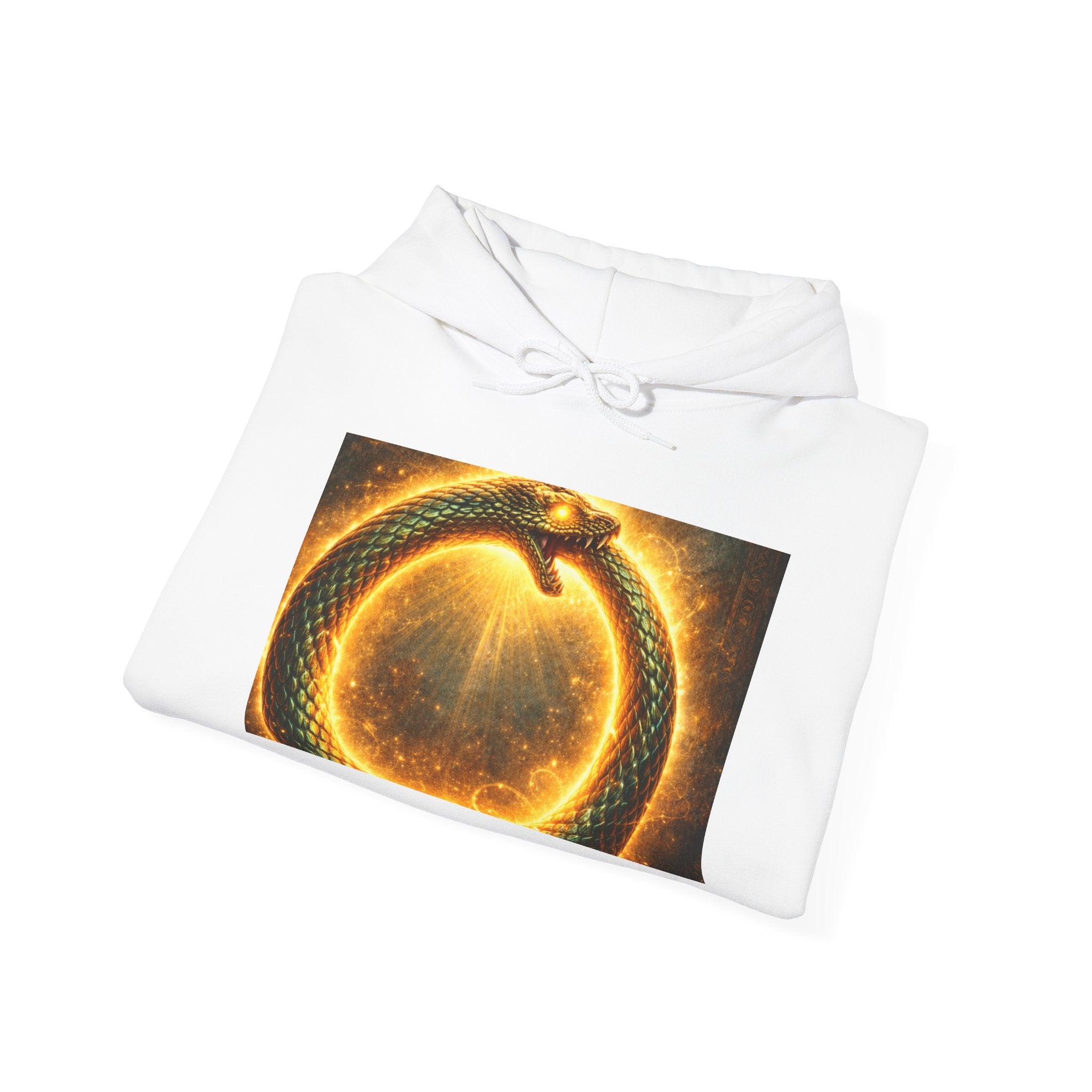 Ouroboros Flame Hoodie — Mystical Serpent Circle Pullover