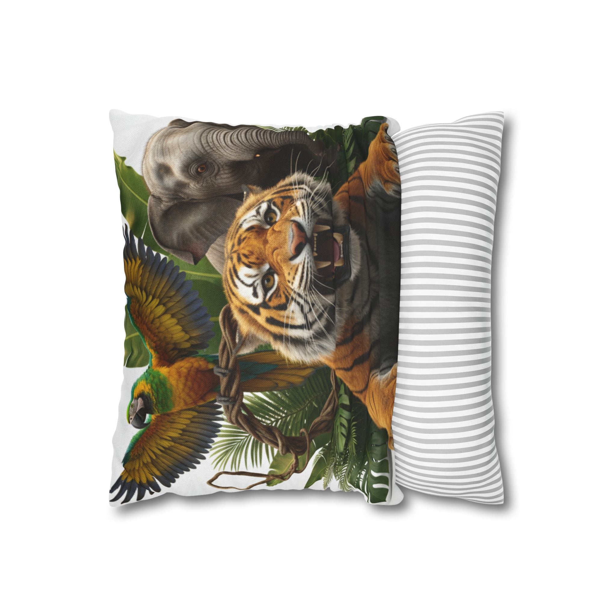 Jungle Safari Tiger & Elephant Decorative Pillowcase