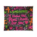 Inspirational Jeremiah 29:11 Comforter – ‘I Know the Plans I Have for You’ Colorful Faith Bedding