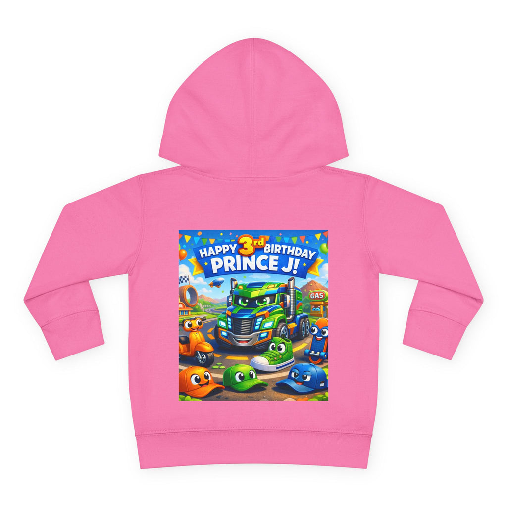 Toddler Hoodie — Colorful Birthday Truck & Candy Party Kids Pullover
