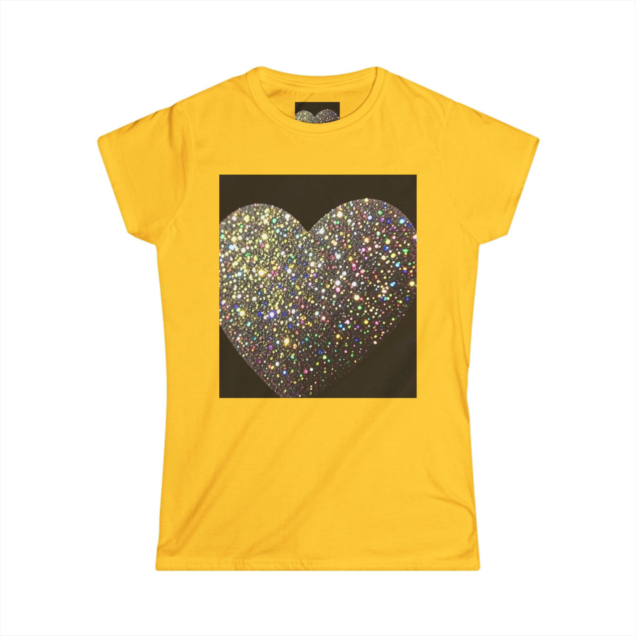 Glitter Heart Tee — Sparkling Sequin Heart Graphic Women's T-Shirt