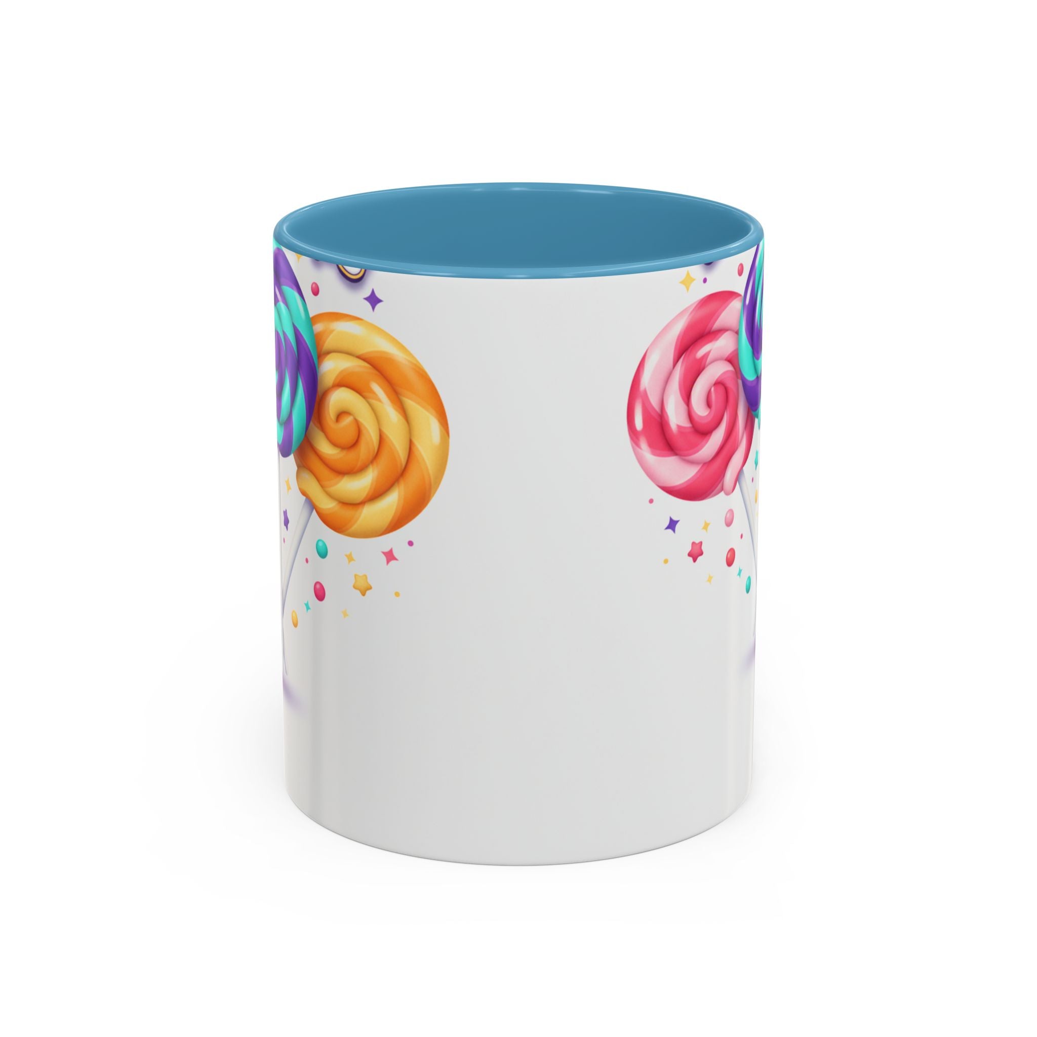 Lollipop Candy Coffee Mug — Colorful Swirl Sweets Accent Mug (11/15oz)