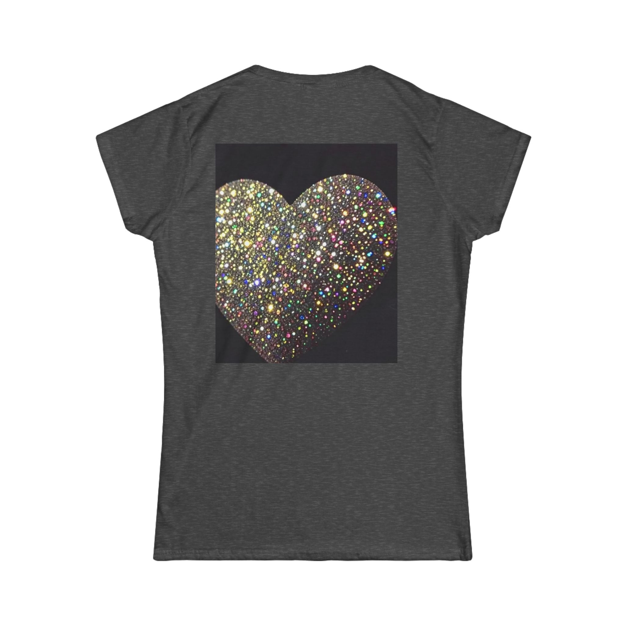Glitter Heart Tee — Sparkling Sequin Heart Graphic Women's T-Shirt