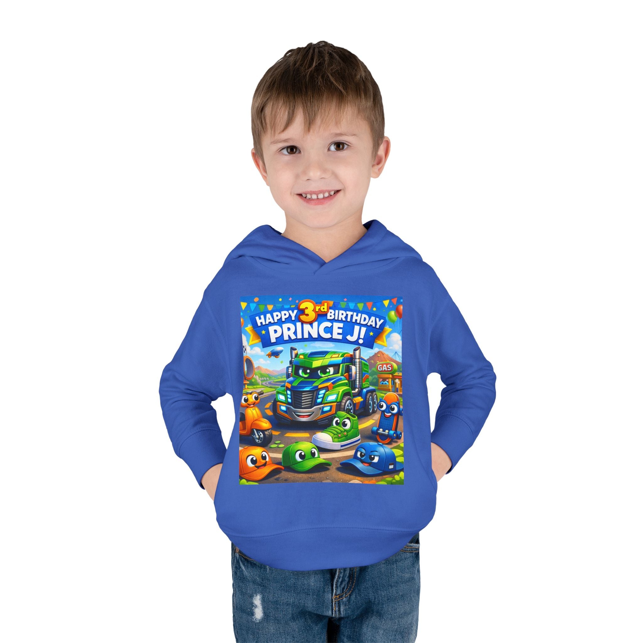Toddler Hoodie — Colorful Birthday Truck & Candy Party Kids Pullover
