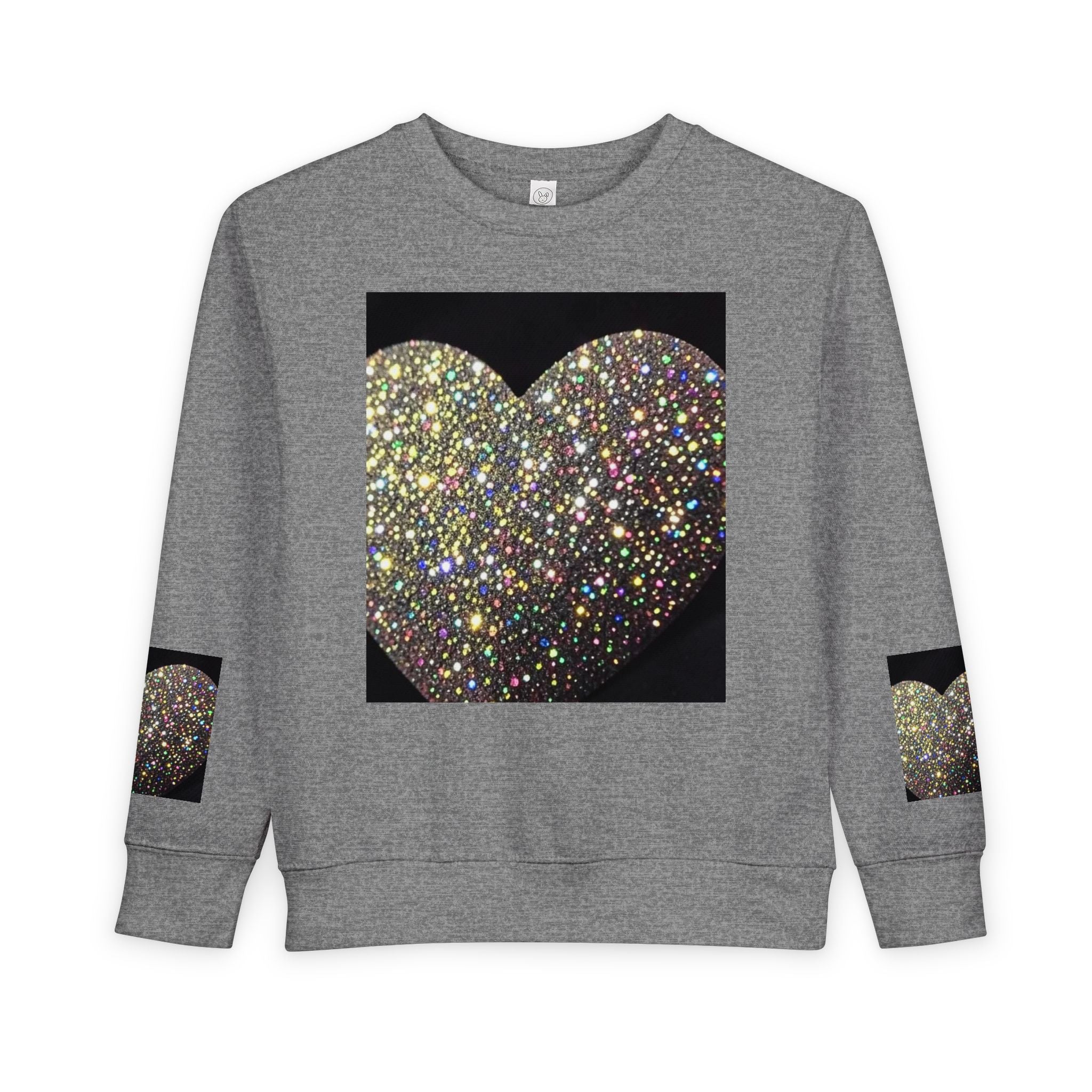 Glitter Heart Toddler Sweatshirt — Sparkly Sequin Heart Pullover for Kids
