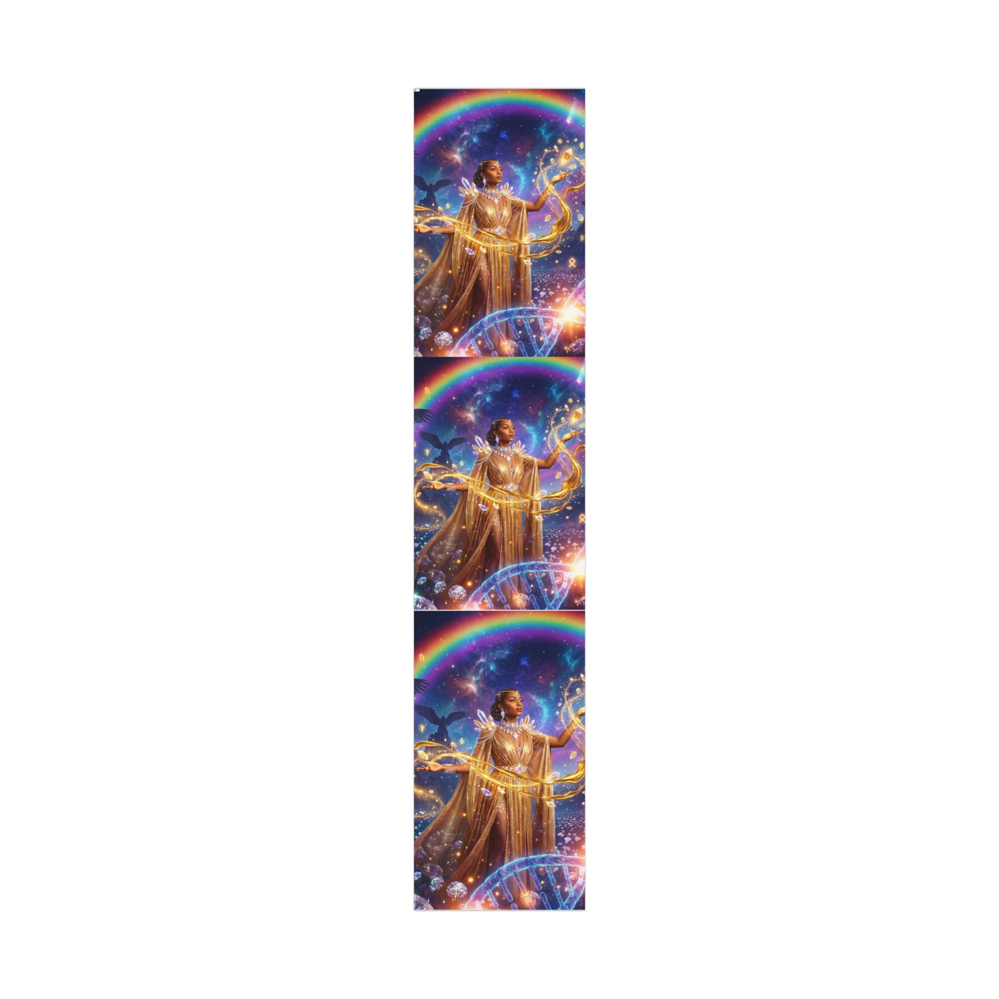 Angel & Rainbow Gift Wrap Paper – Spiritual Holiday Wrapping Paper for Christmas, Baptism, Birthdays