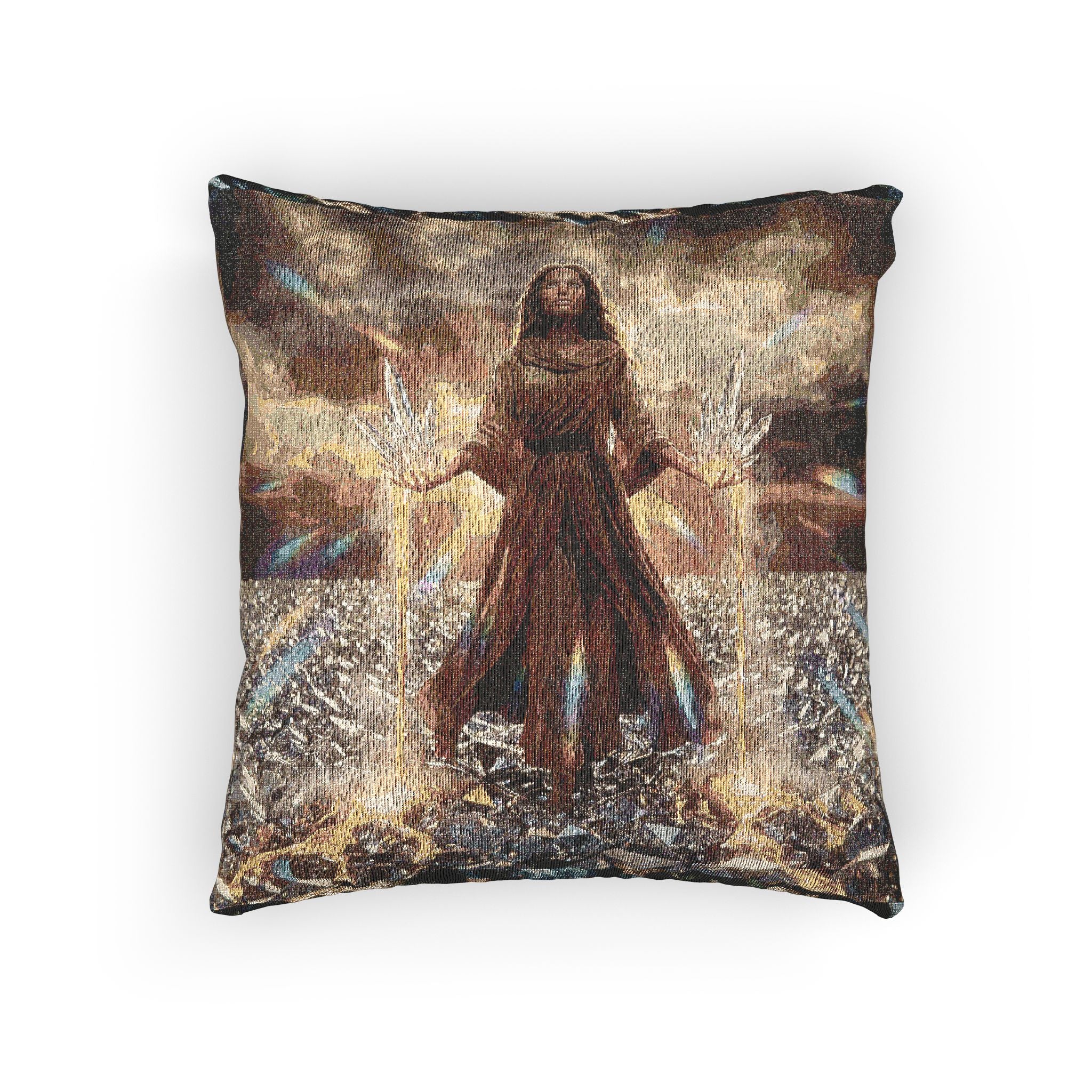 Leopard Print Woven Pillow — Textured Animal Print Decorative Cushion