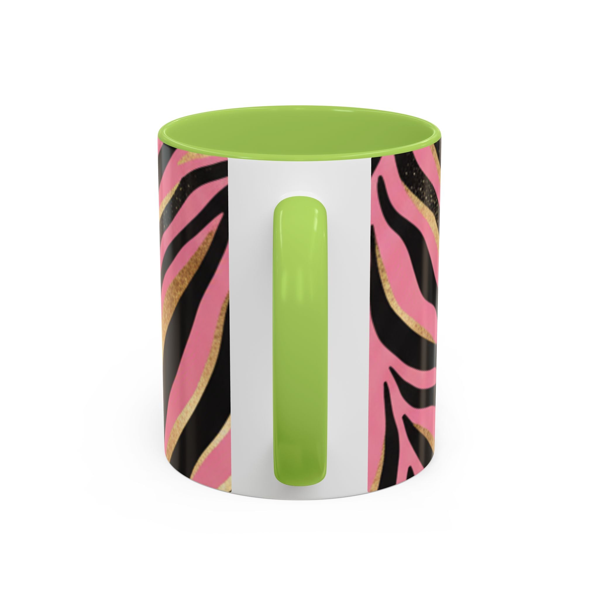 Pink & Gold Zebra Accent Coffee Mug — Stylish Animal Print Ceramic Mug (11/15oz)