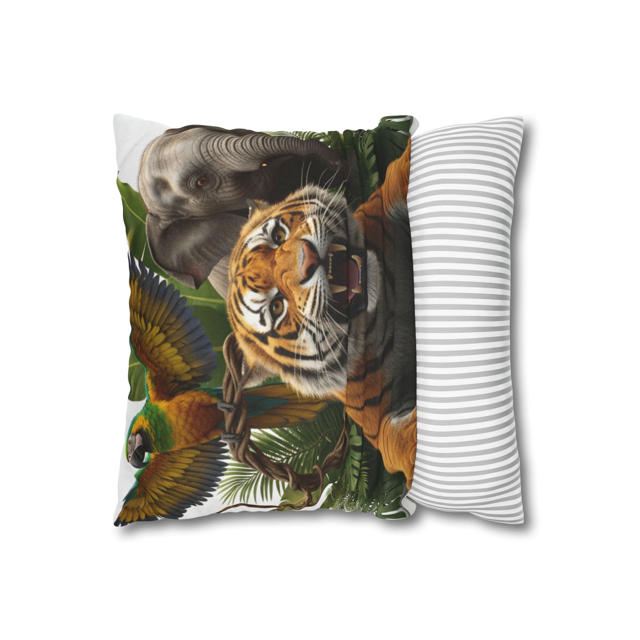 Jungle Safari Tiger & Elephant Decorative Pillowcase