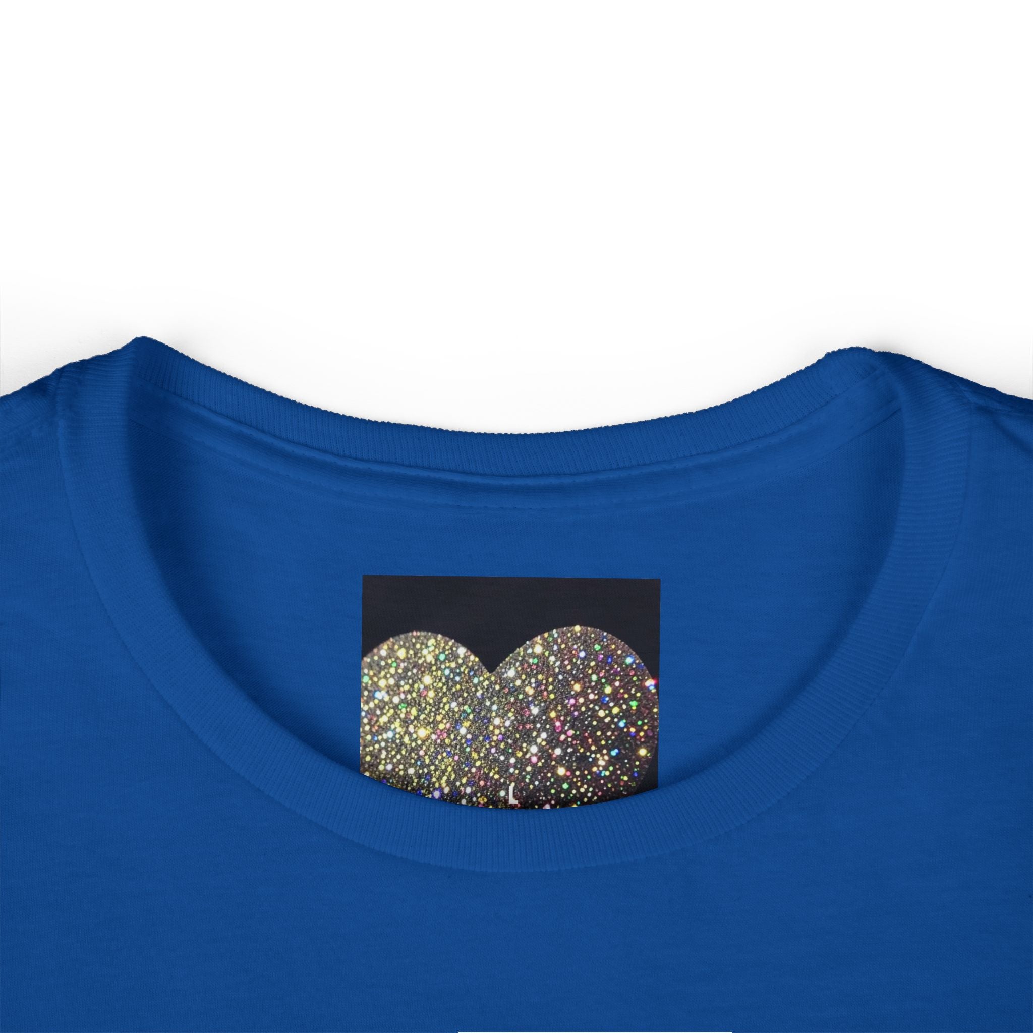 Glitter Heart Tee — Sparkling Sequin Heart Graphic Women's T-Shirt