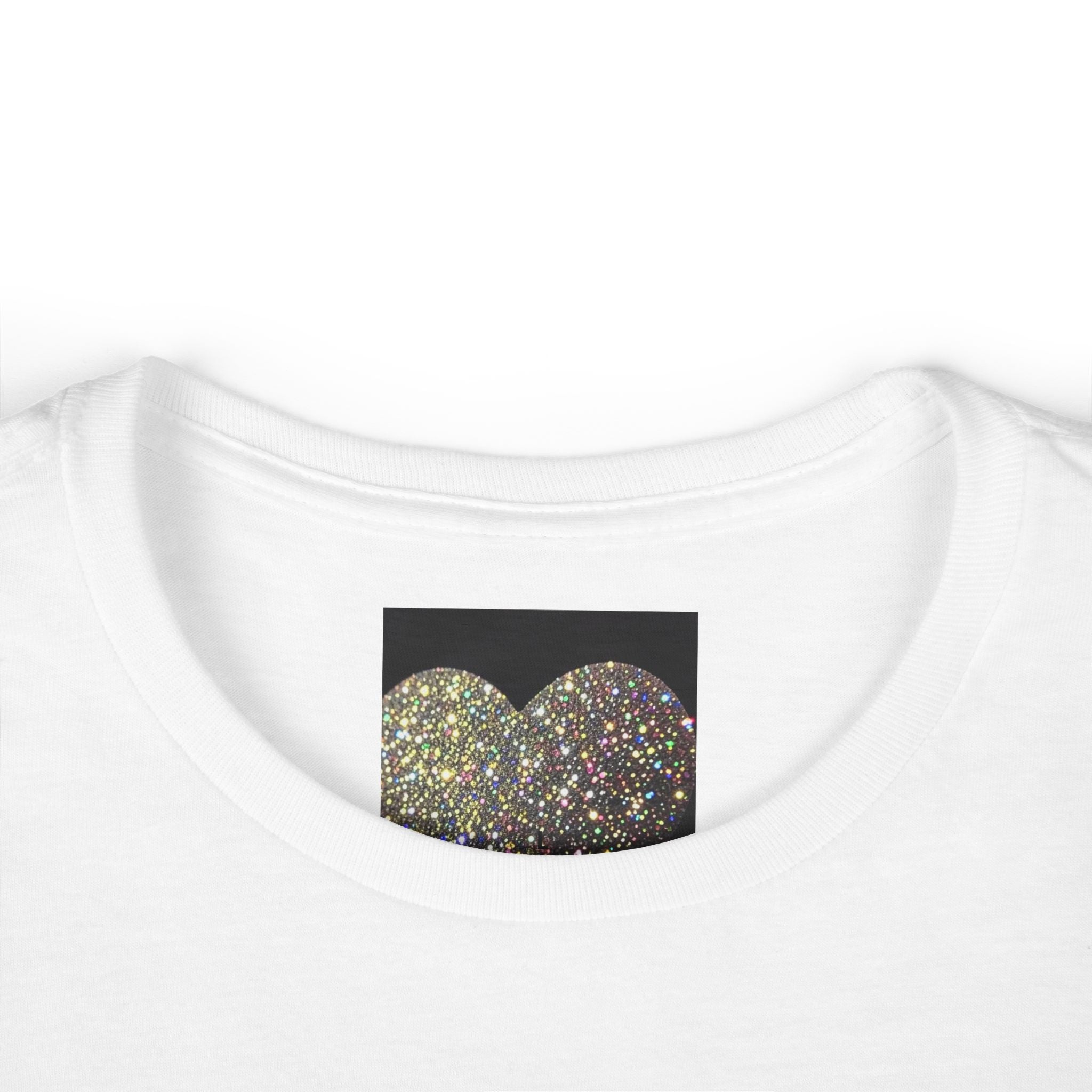 Glitter Heart Tee — Sparkling Sequin Heart Graphic Women's T-Shirt