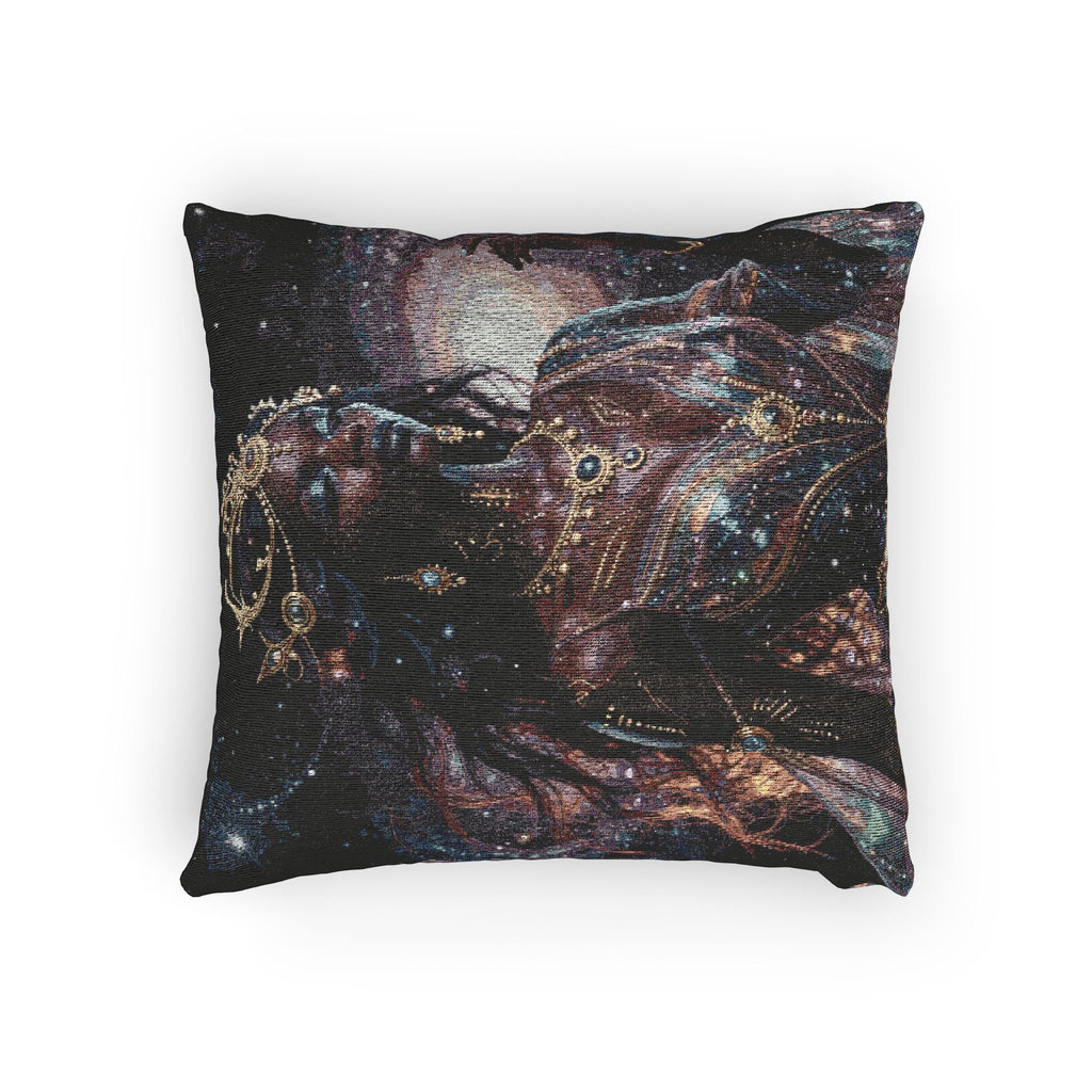 Mythic Goddess Woven Pillow — Fantasy Heroine Decorative Throw Pillow