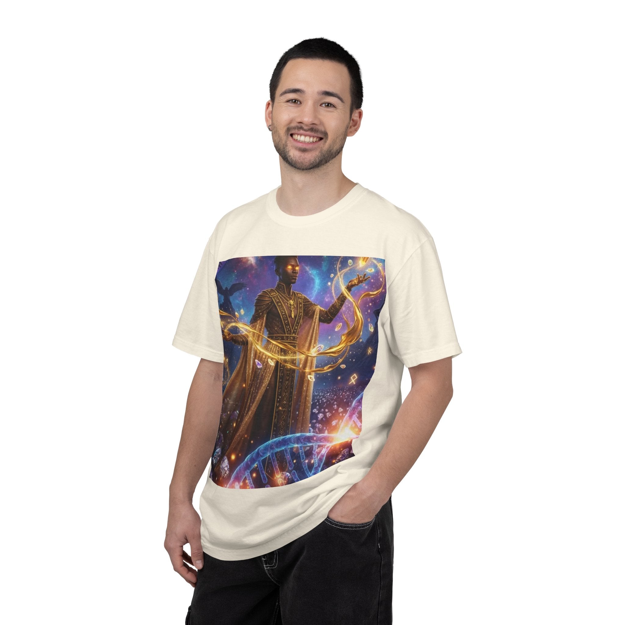 Cosmic Sorcerer T-Shirt — Celestial Magic Art Tee