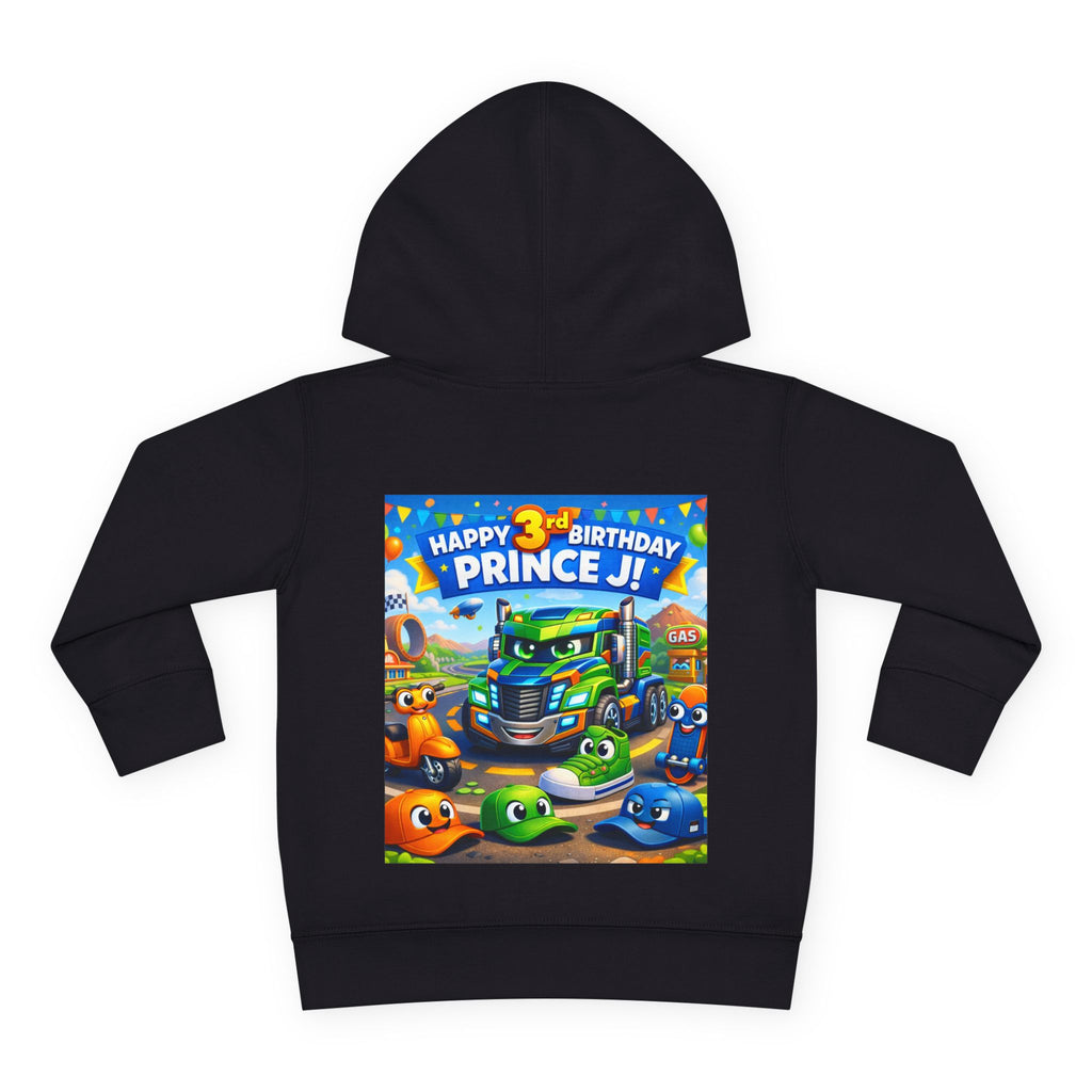 Toddler Hoodie — Colorful Birthday Truck & Candy Party Kids Pullover