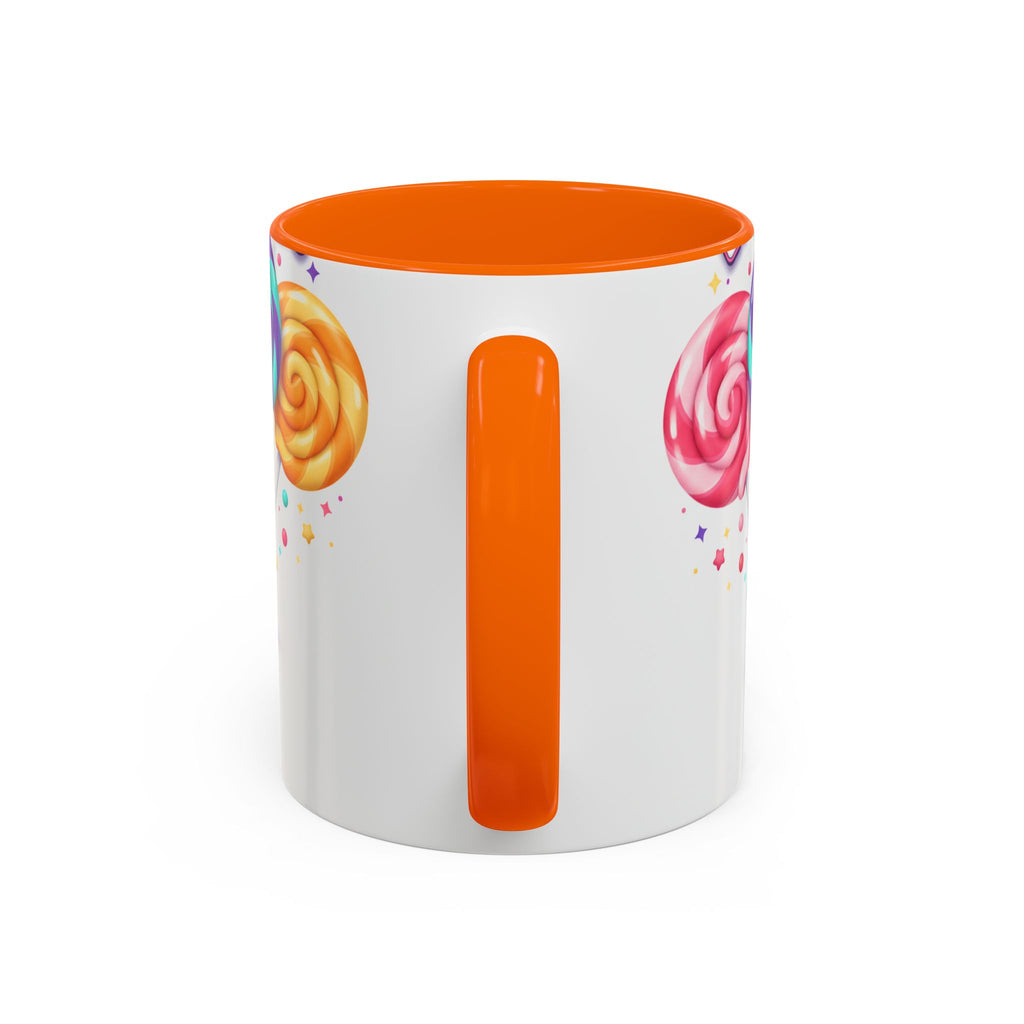 Lollipop Candy Coffee Mug — Colorful Swirl Sweets Accent Mug (11/15oz)