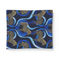 Zebra Waves Cotton Comforter — Blue Abstract Safari Bedding