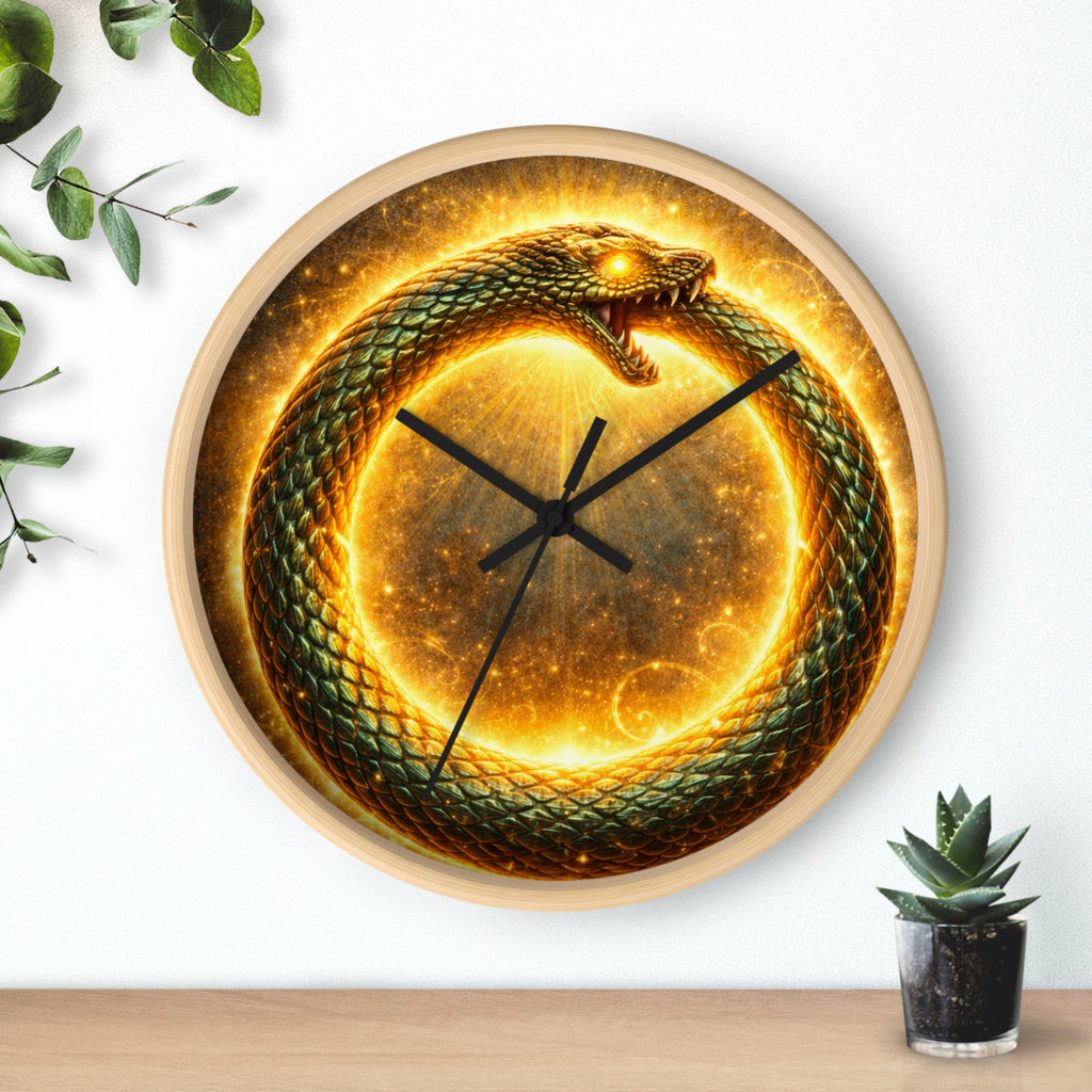 Ouroboros Sun Wall Clock — Mythic Serpent Timepiece