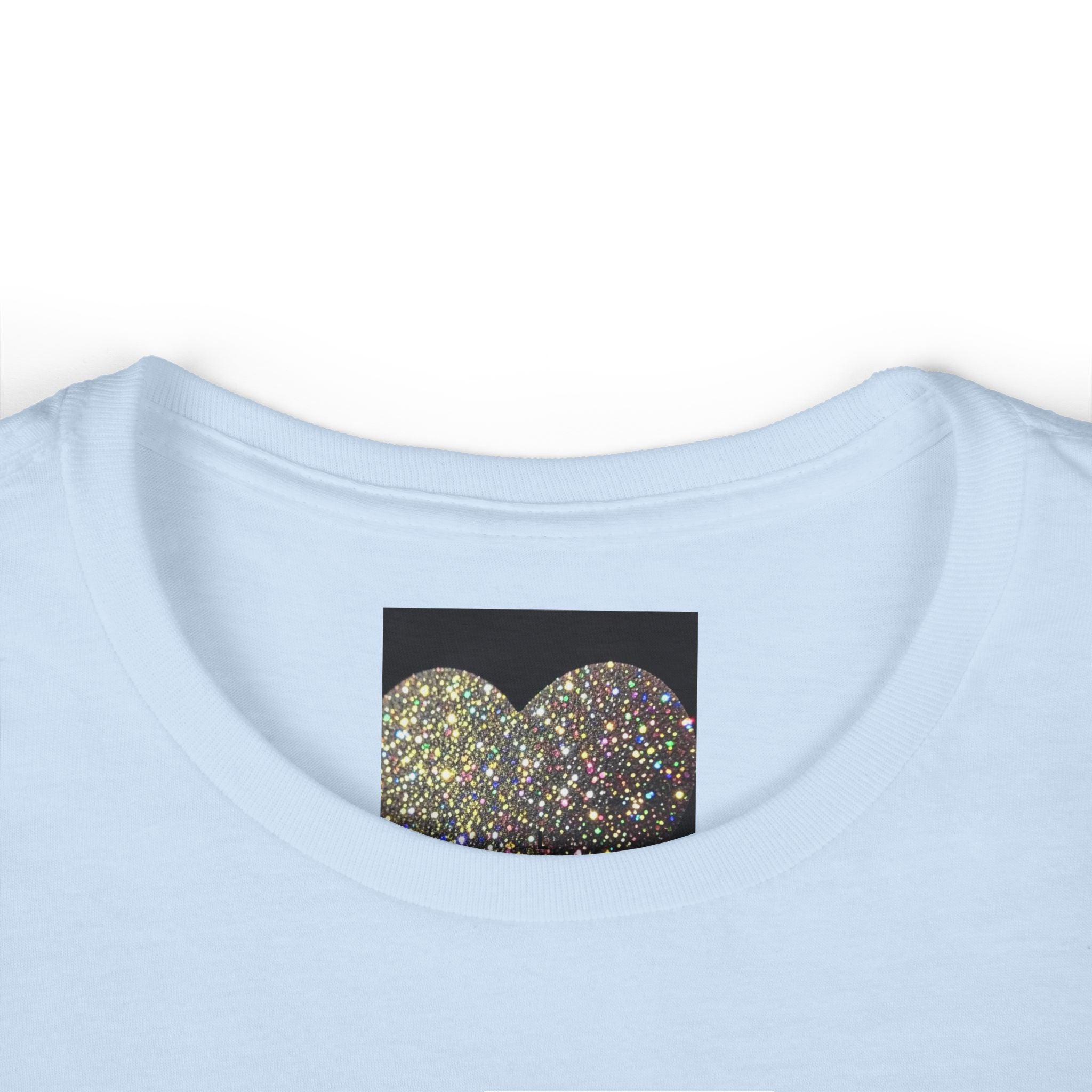 Glitter Heart Tee — Sparkling Sequin Heart Graphic Women's T-Shirt