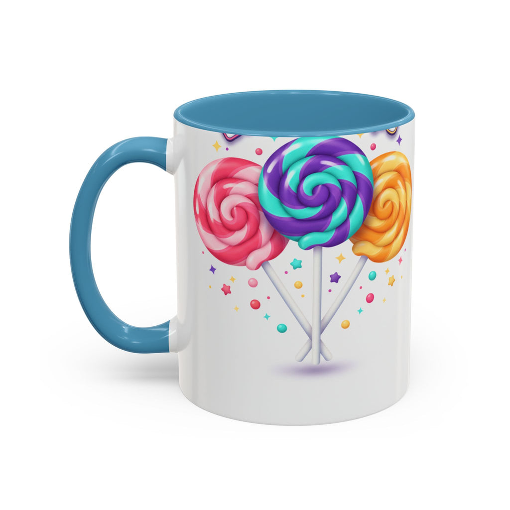 Lollipop Candy Coffee Mug — Colorful Swirl Sweets Accent Mug (11/15oz)