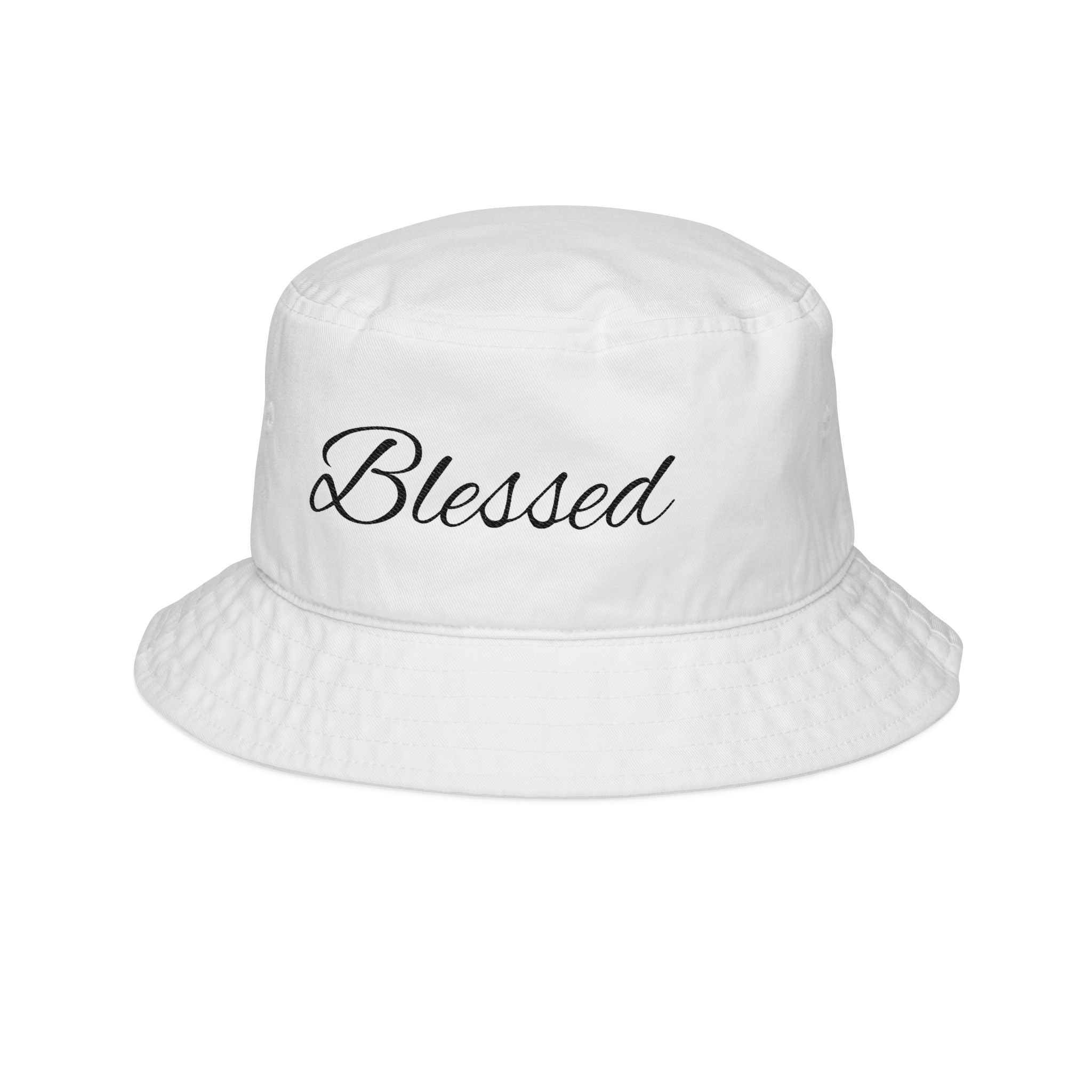 Blessed Embroidered Bucket Hat — Casual Faith-Inspired Sun Hat