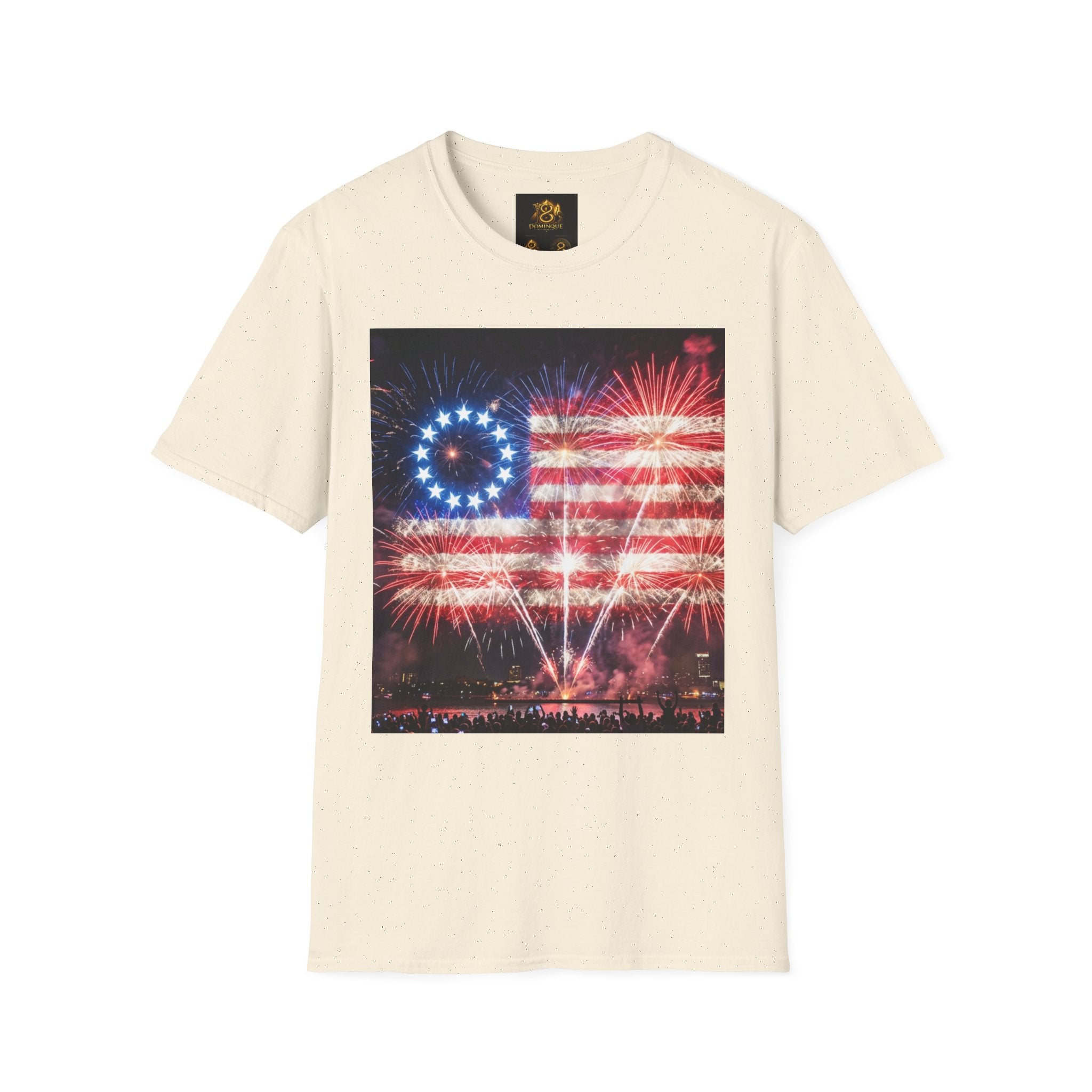 American Flag Fireworks T-Shirt — Betsy Ross Stars & Stripes Patriotic Tee for 4th of July