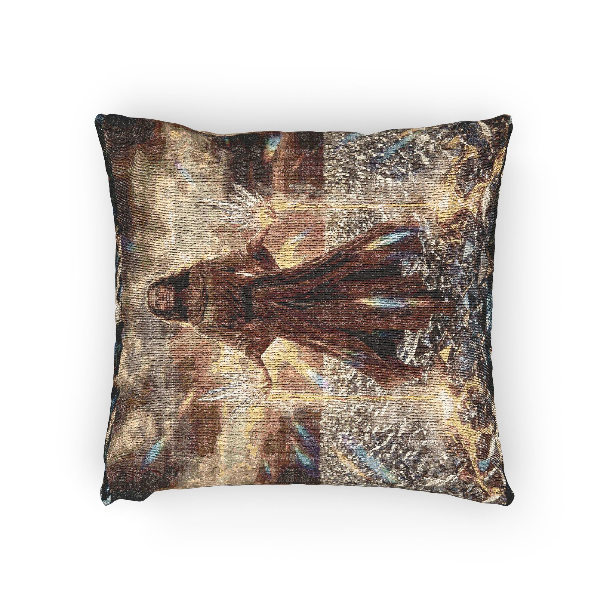 Leopard Print Woven Pillow — Textured Animal Print Decorative Cushion