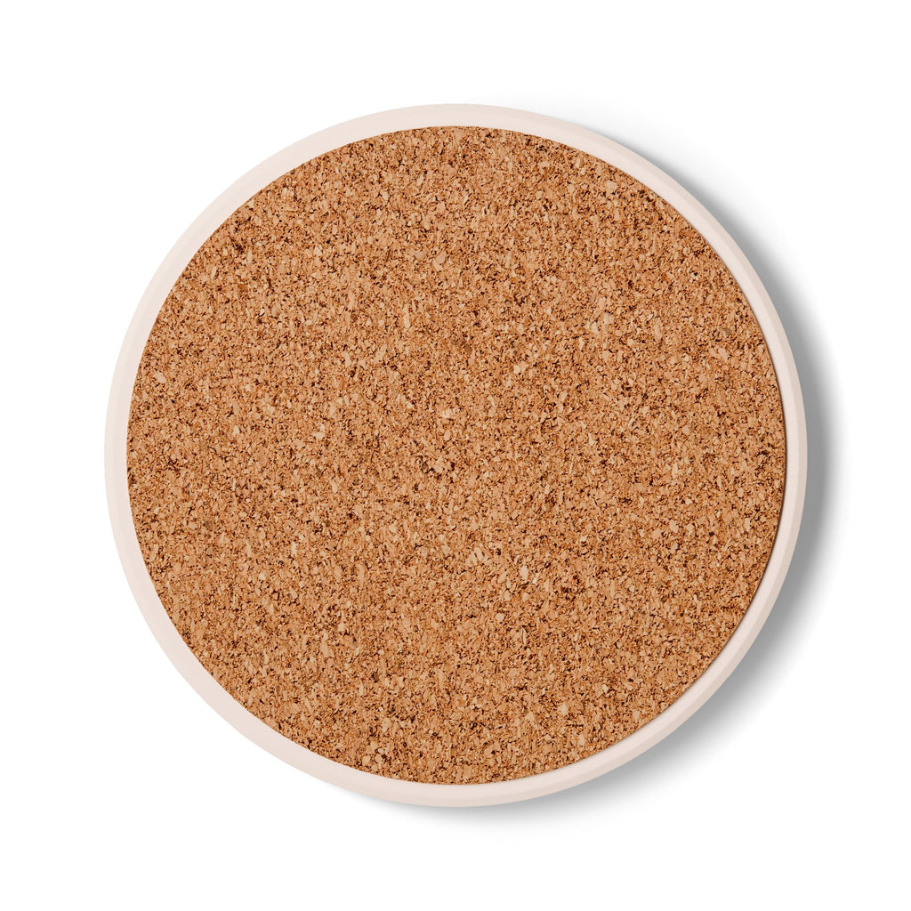 Glitter Heart Ceramic Coaster — Sparkling Gold Confetti Drink Coaster