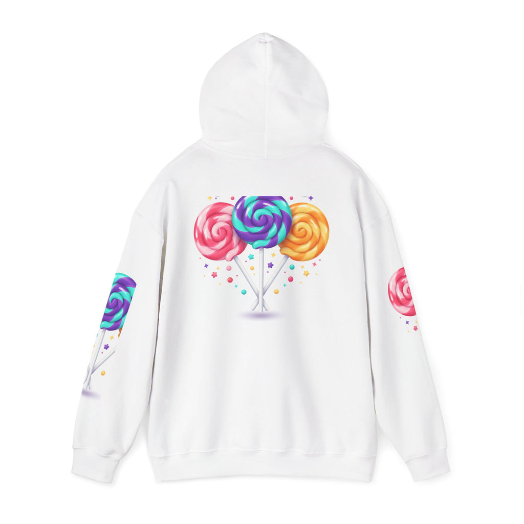 Lollipop Trio Hoodie – Colorful Candy Graphic Pullover