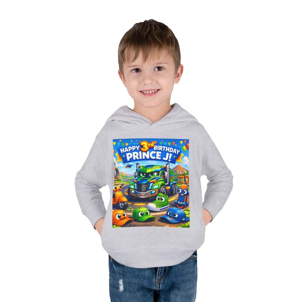 Toddler Hoodie — Colorful Birthday Truck & Candy Party Kids Pullover
