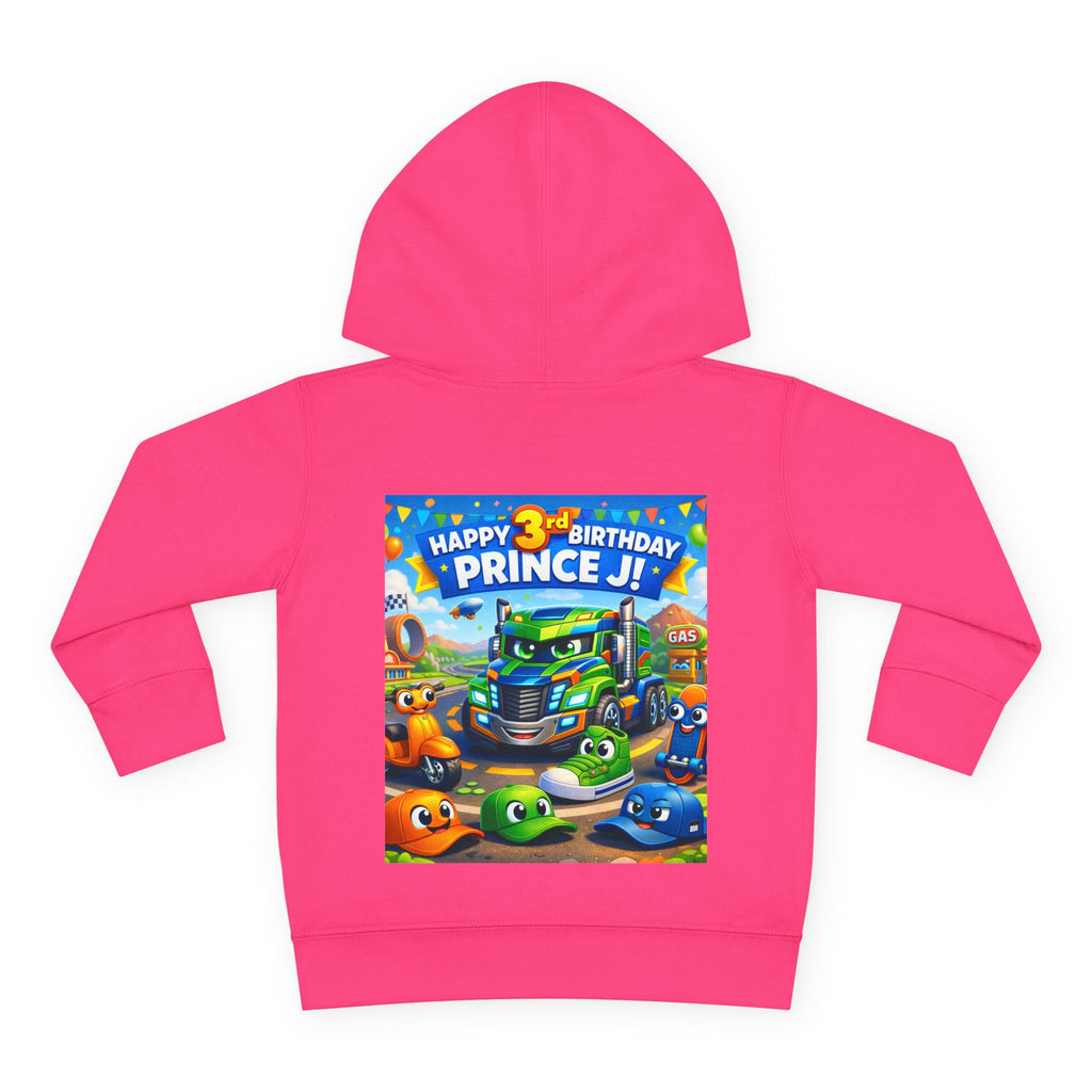 Toddler Hoodie — Colorful Birthday Truck & Candy Party Kids Pullover