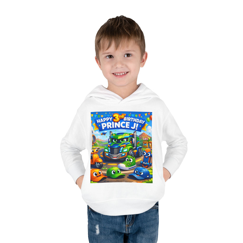 Toddler Hoodie — Colorful Birthday Truck & Candy Party Kids Pullover