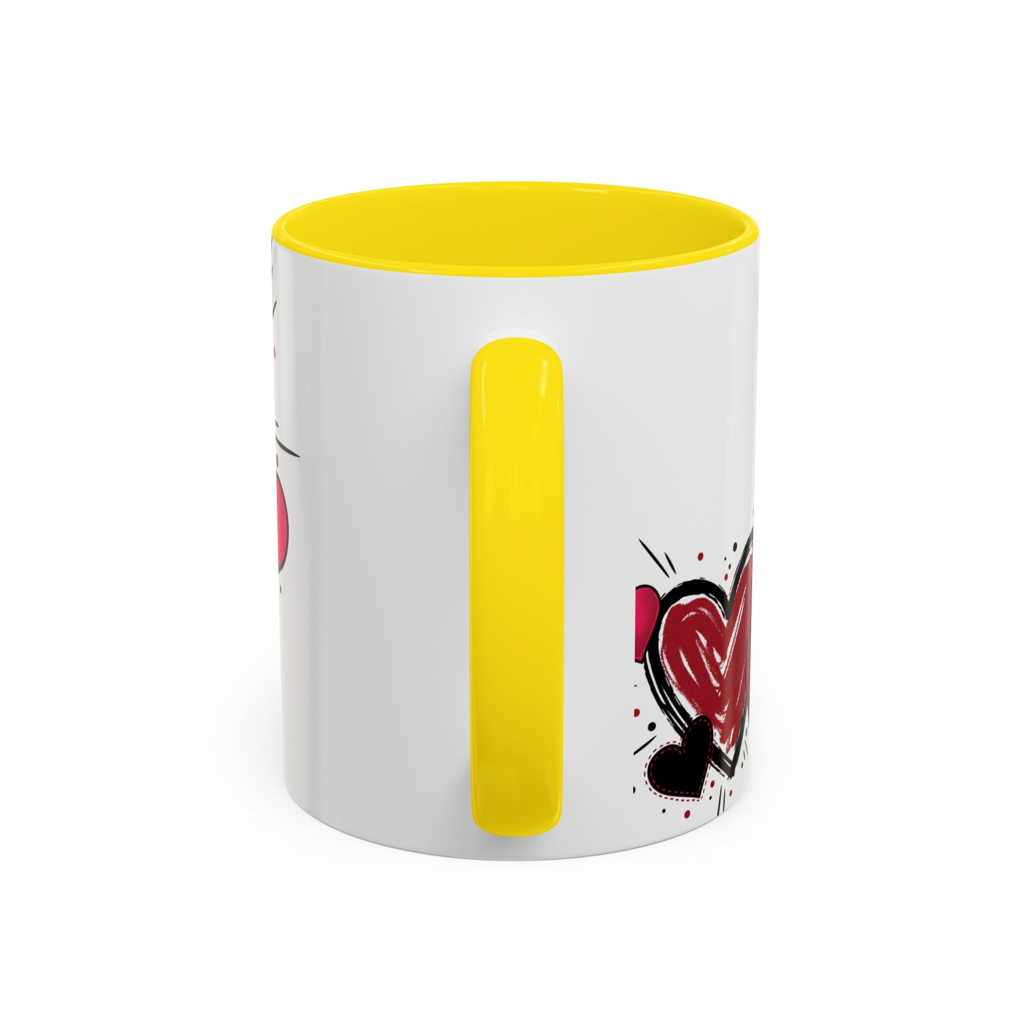 Hand-Drawn Hearts Accent Coffee Mug – Romantic Valentine’s Day Gift (11/15oz)