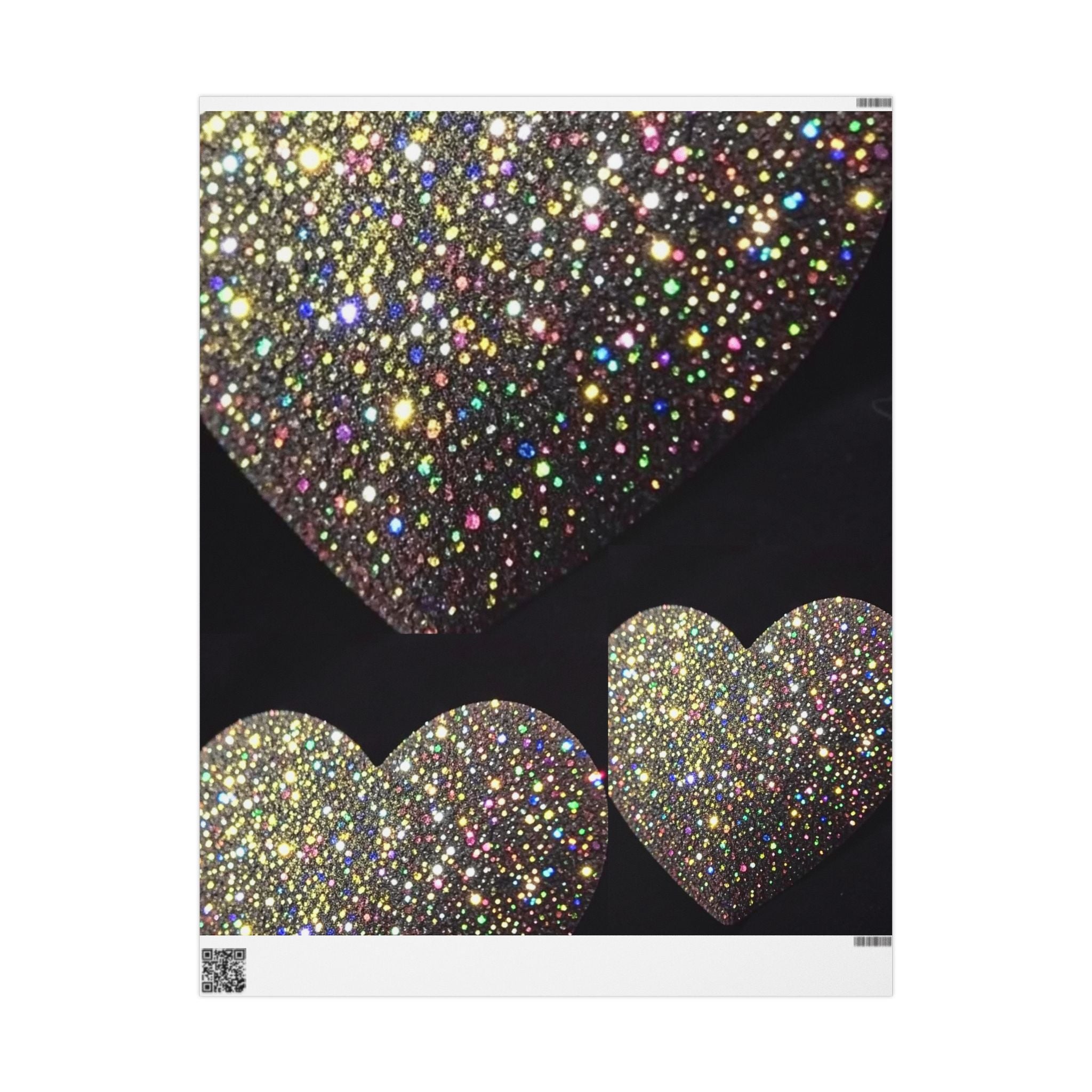 Holographic Heart Confetti Wrapping Paper Roll