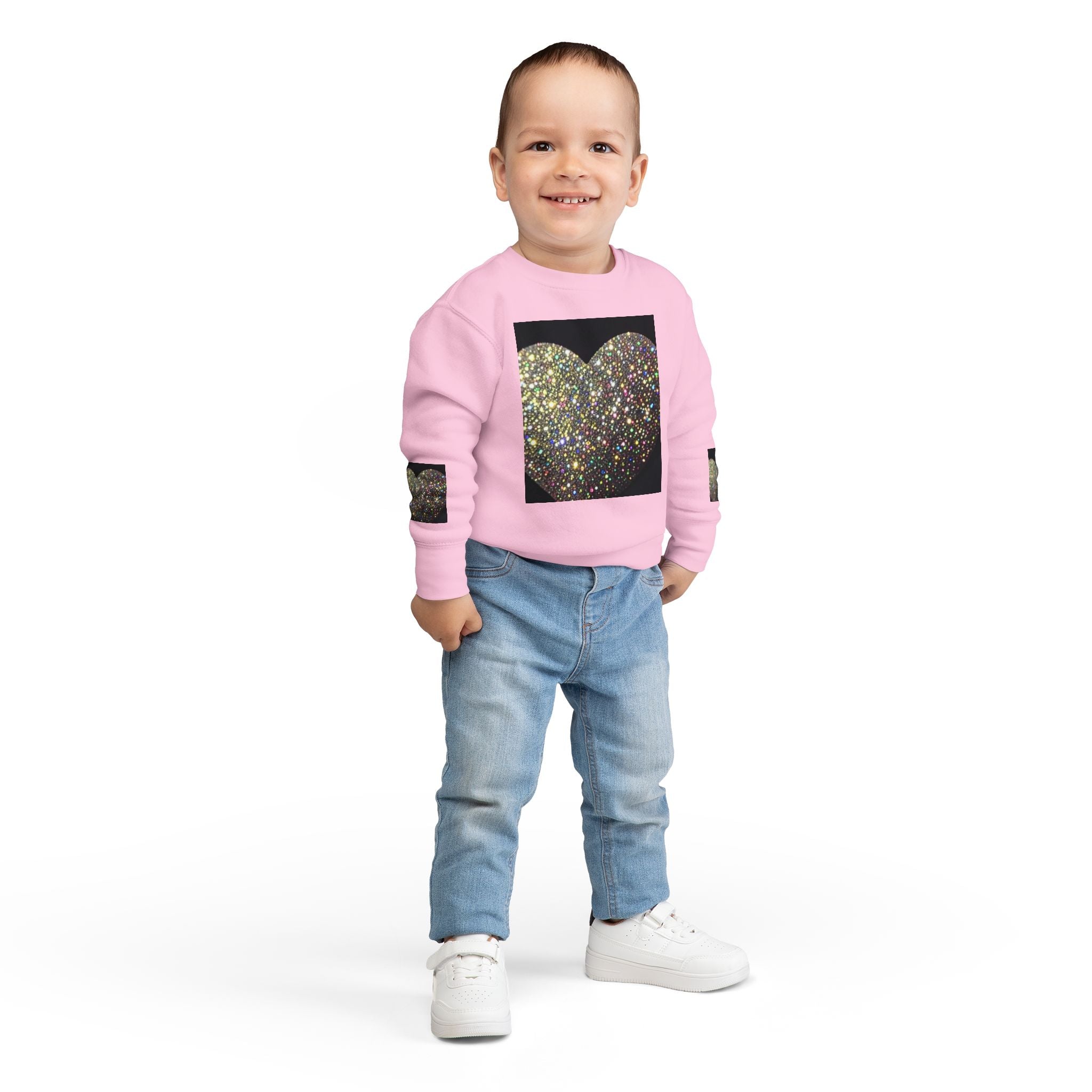Glitter Heart Toddler Sweatshirt — Sparkly Sequin Heart Pullover for Kids