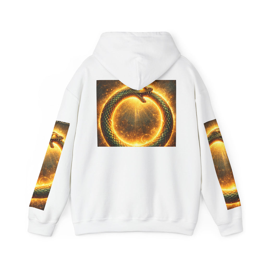 Ouroboros Flame Hoodie — Mystical Serpent Circle Pullover