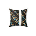 Leopard & Metallic Stripe Faux Suede Pillow