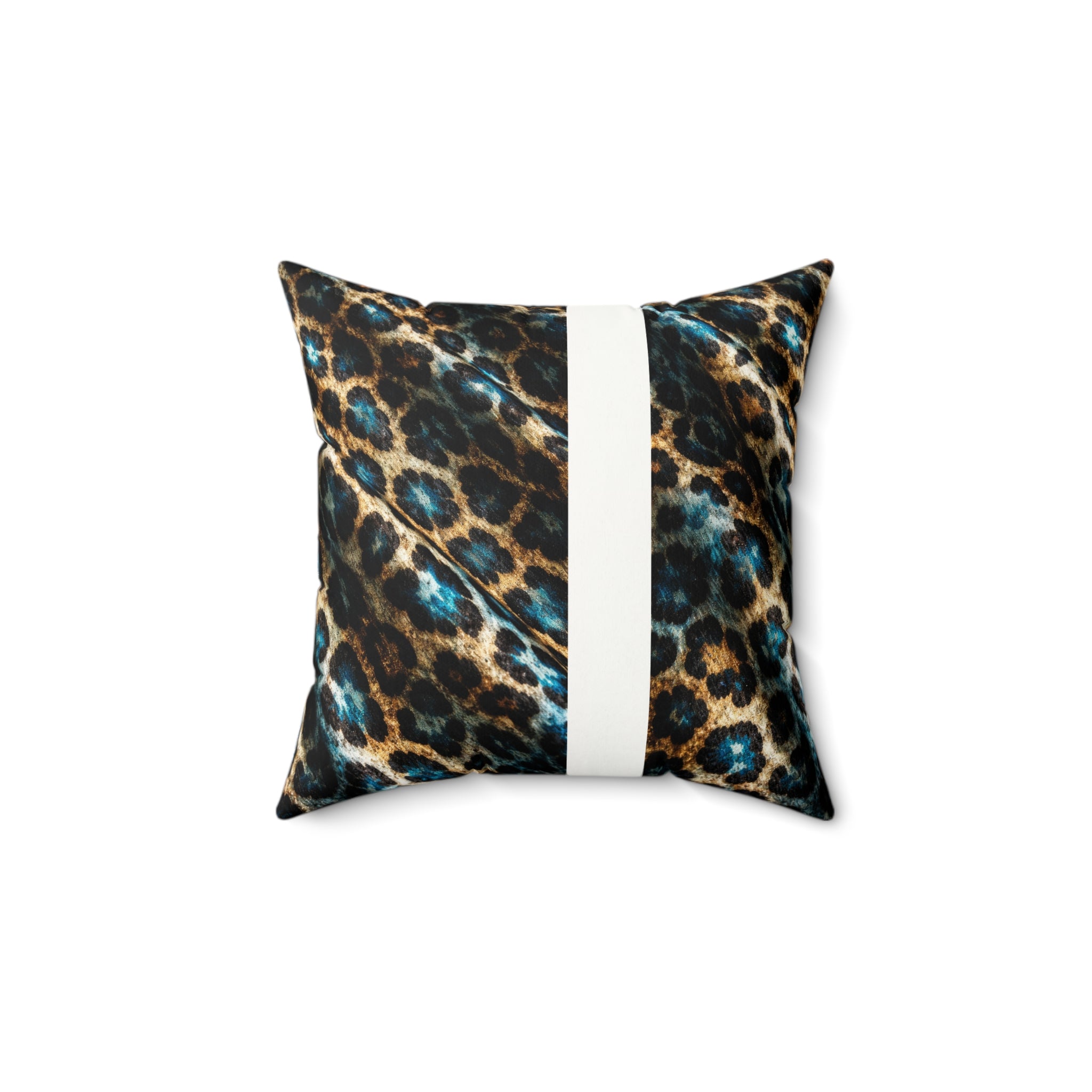 Leopard & Metallic Stripe Faux Suede Pillow