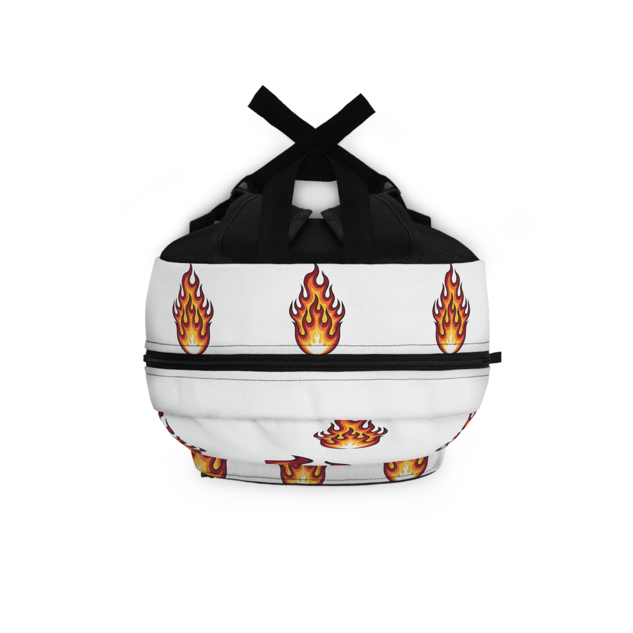 Flame Pattern Backpack — Bold Fire Graphic School & Travel Bag