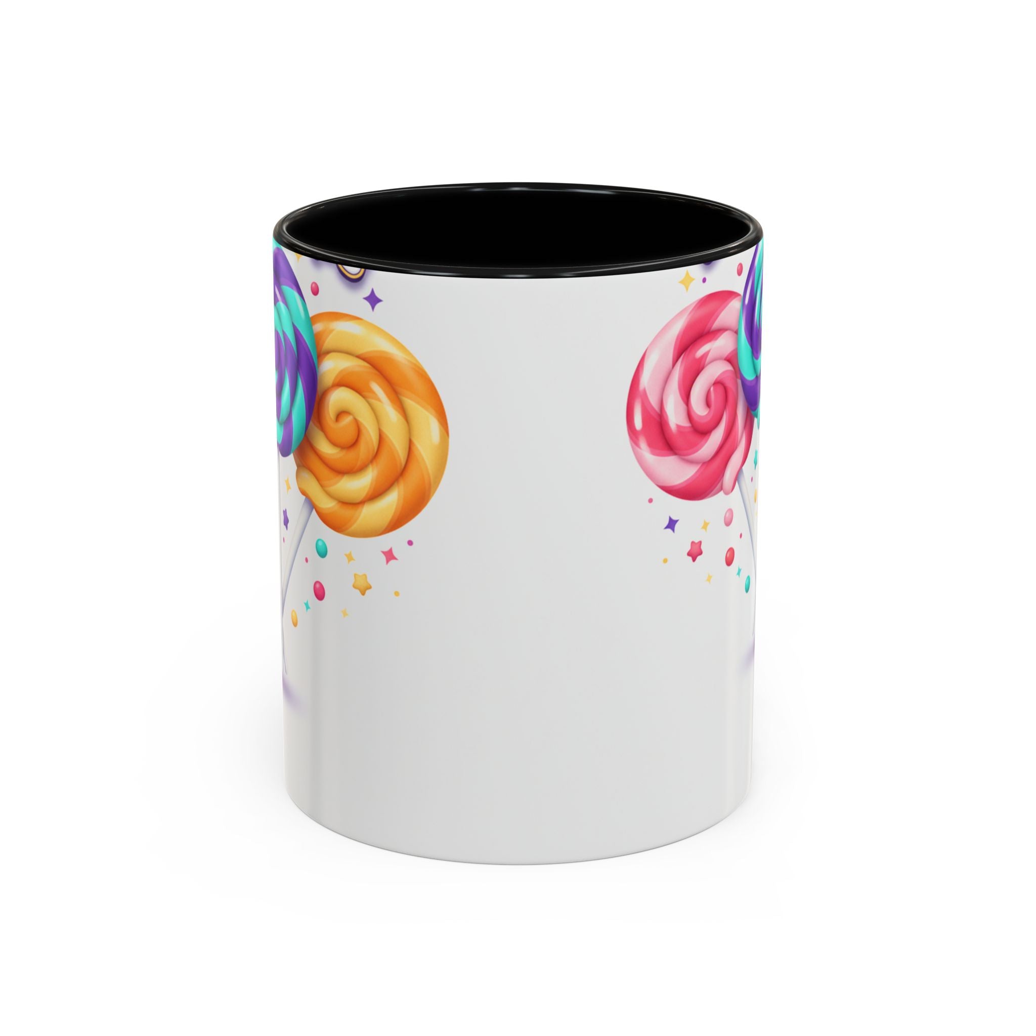 Lollipop Candy Coffee Mug — Colorful Swirl Sweets Accent Mug (11/15oz)