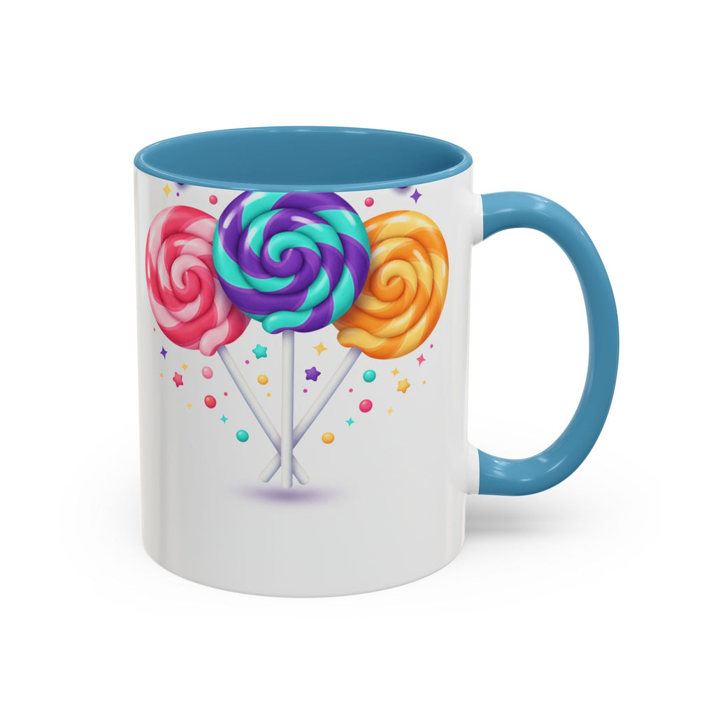 Lollipop Candy Coffee Mug — Colorful Swirl Sweets Accent Mug (11/15oz)