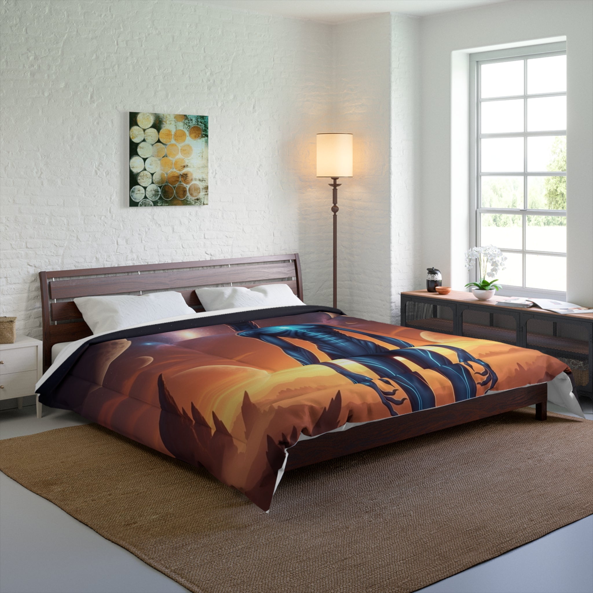 Alien Sunrise Comforter — Sci‑Fi Extraterrestrial Bedding