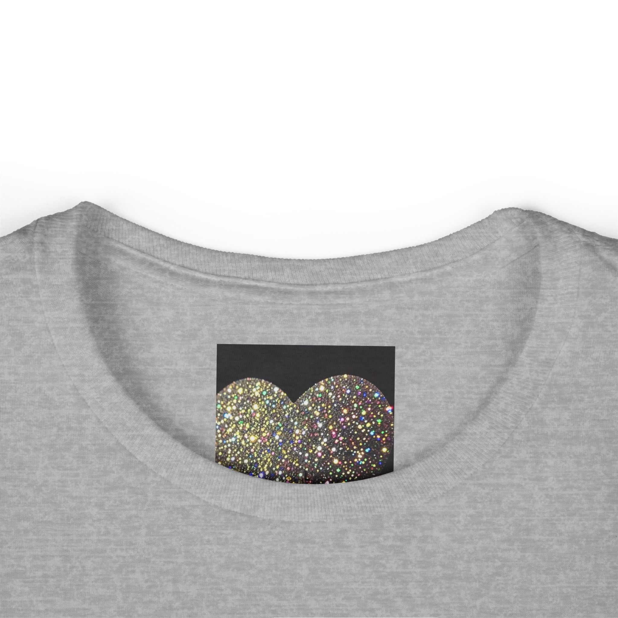 Glitter Heart Tee — Sparkling Sequin Heart Graphic Women's T-Shirt