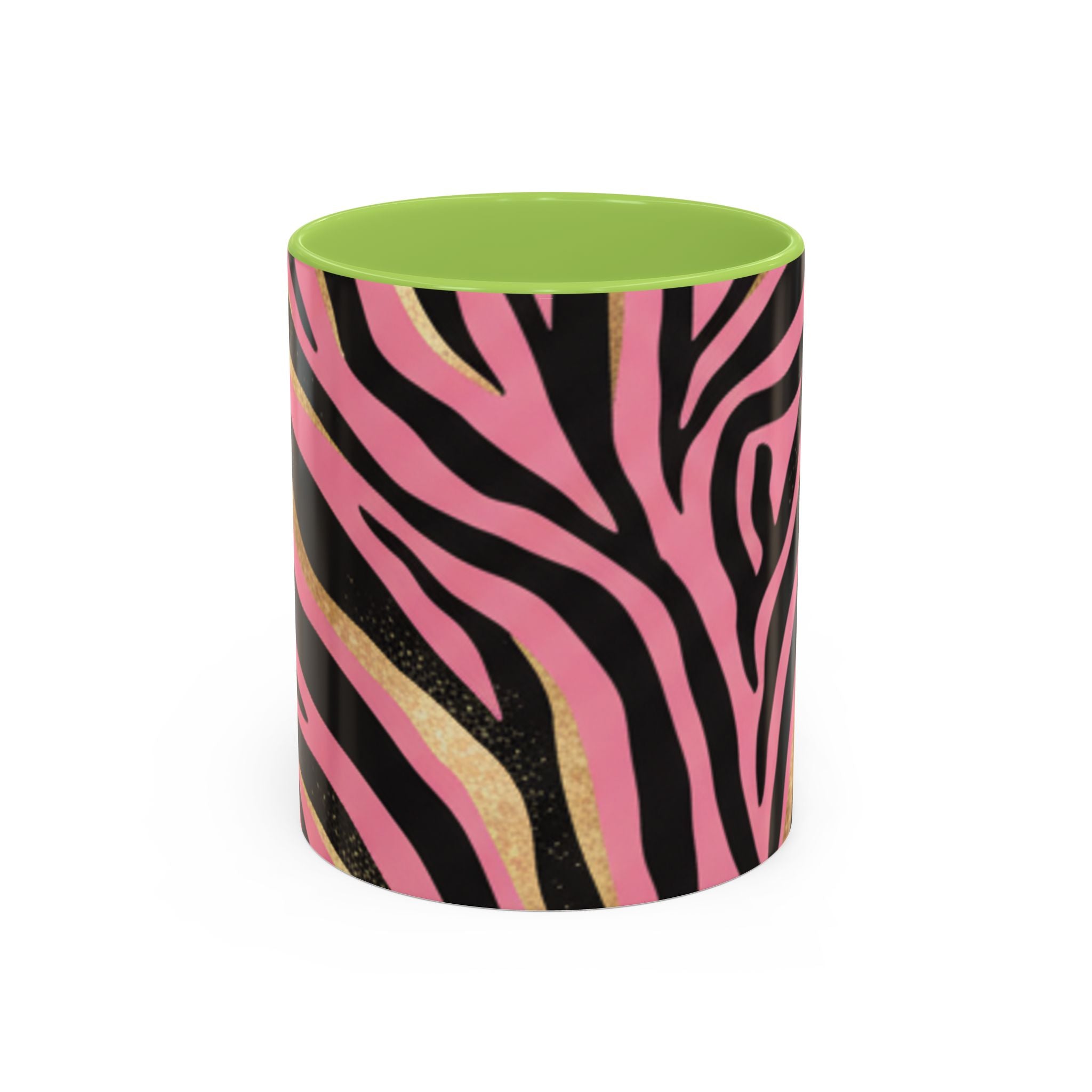 Pink & Gold Zebra Accent Coffee Mug — Stylish Animal Print Ceramic Mug (11/15oz)