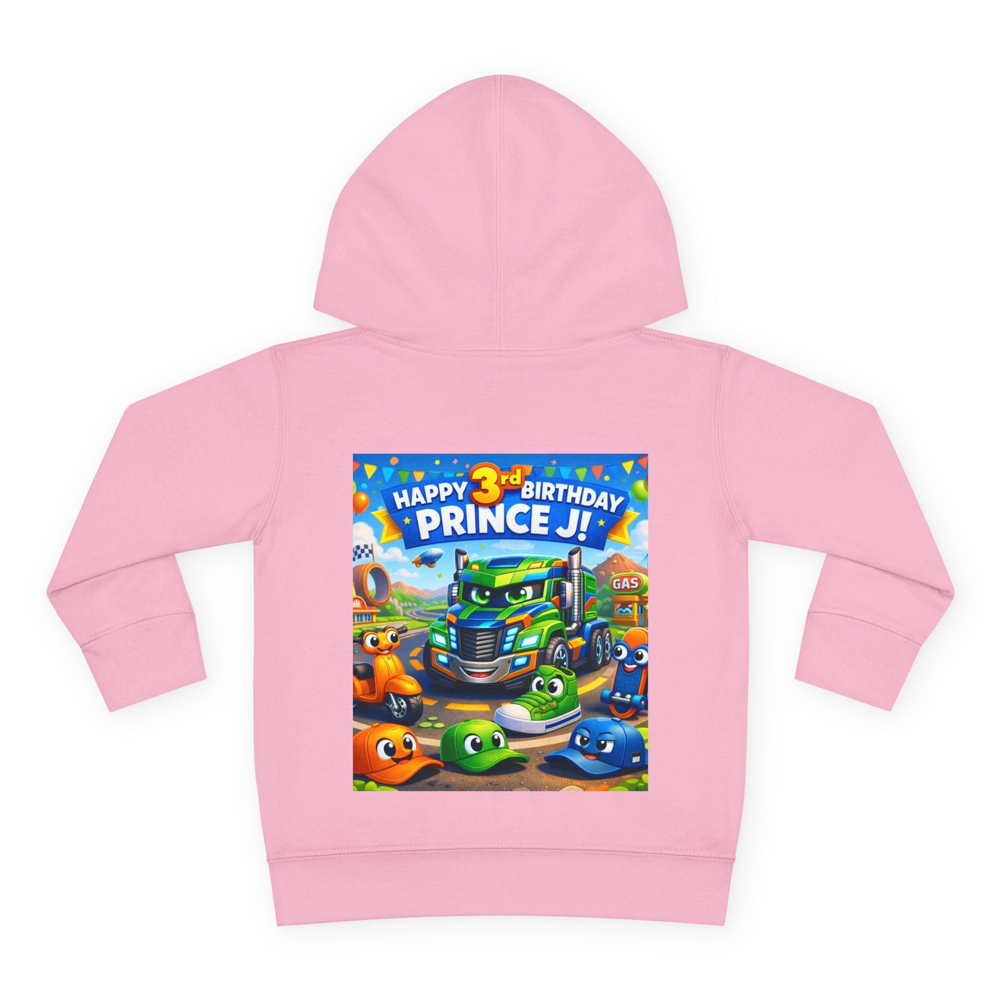 Toddler Hoodie — Colorful Birthday Truck & Candy Party Kids Pullover